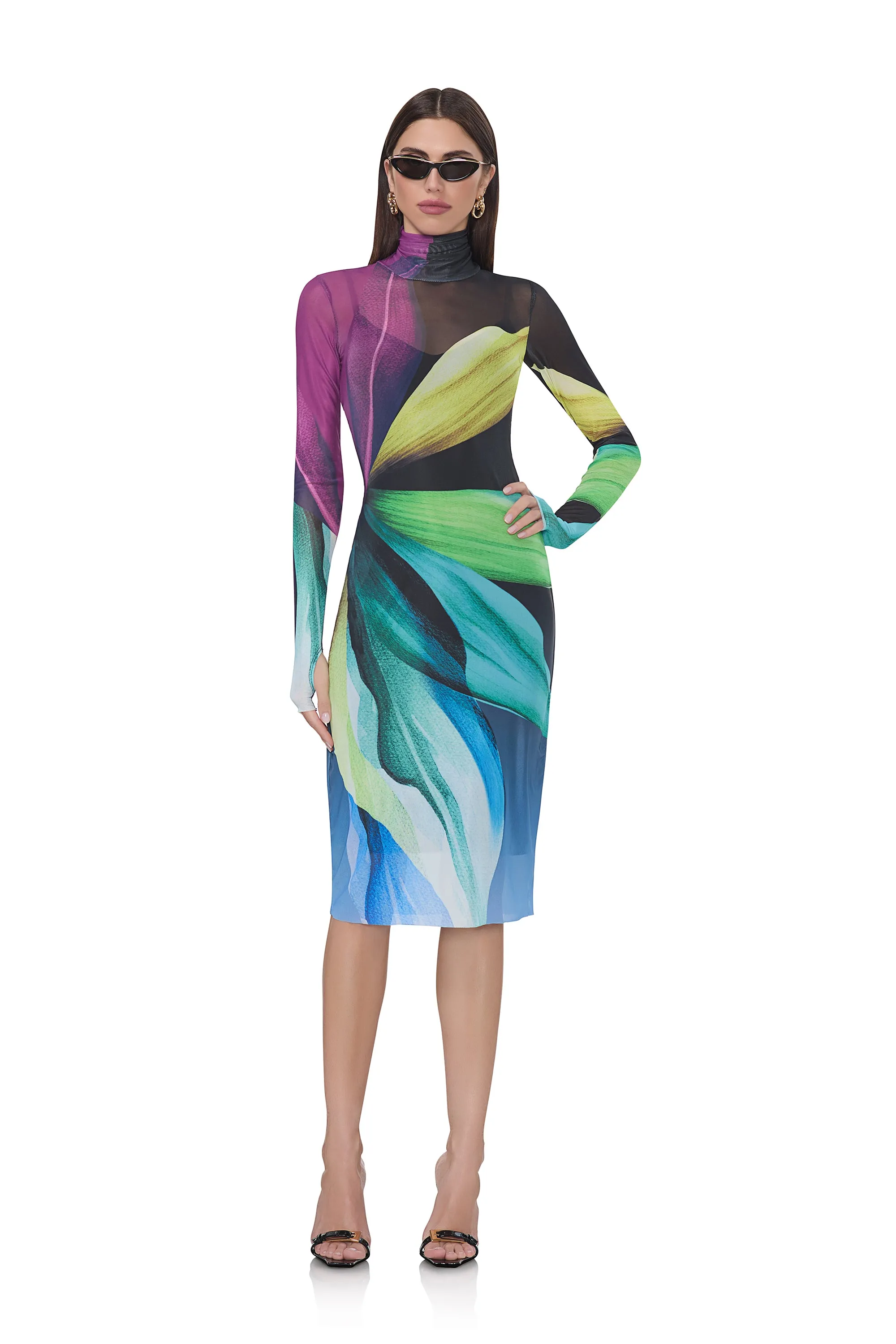 Shona Dress - Black Lotus sold by AFRM