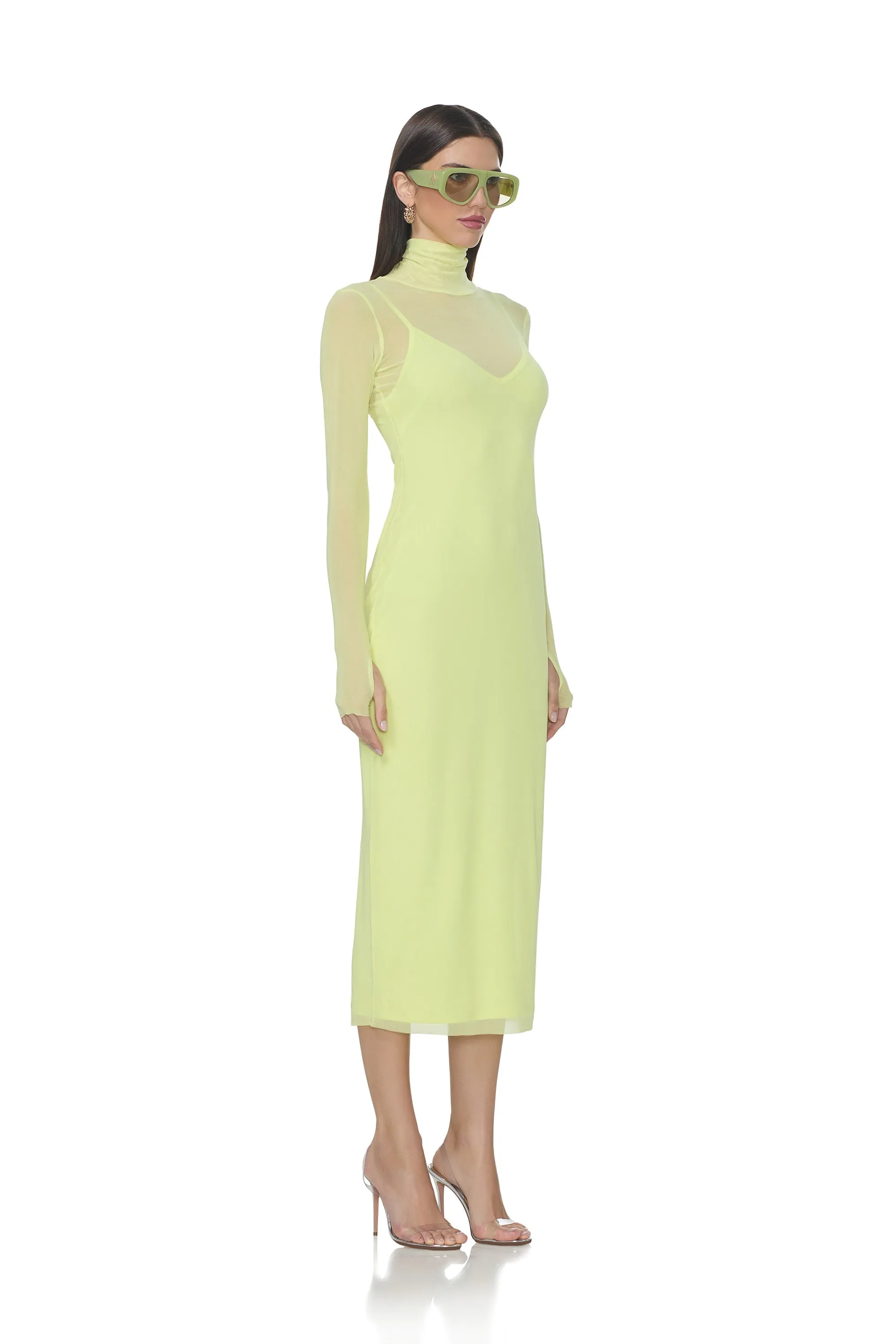 Shailene Dress - Sunny Lime sold by AFRM product image thumbnail 2