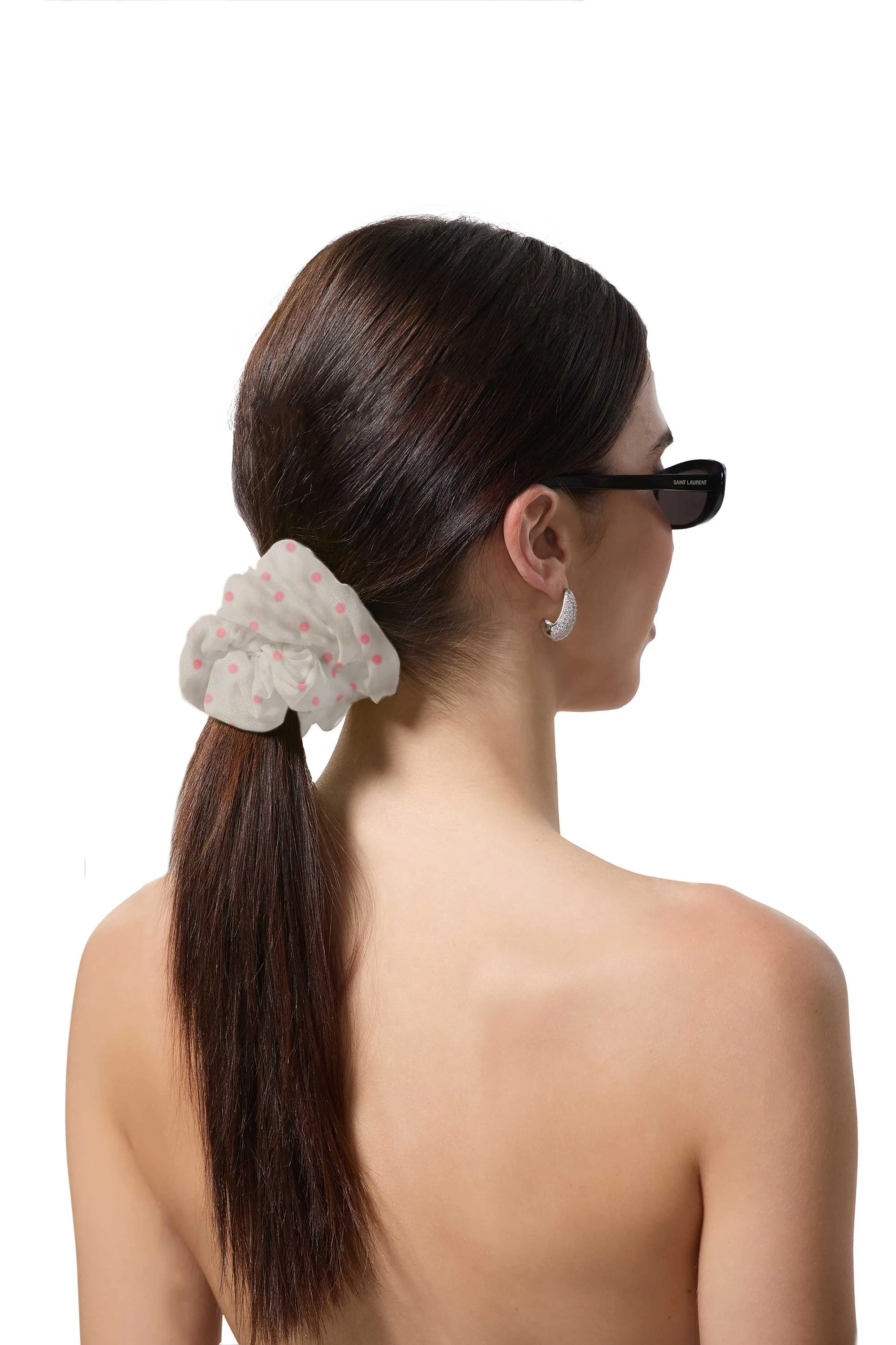 AFRM Oversized Scrunchie - Coral Micro Dot sold by AFRM