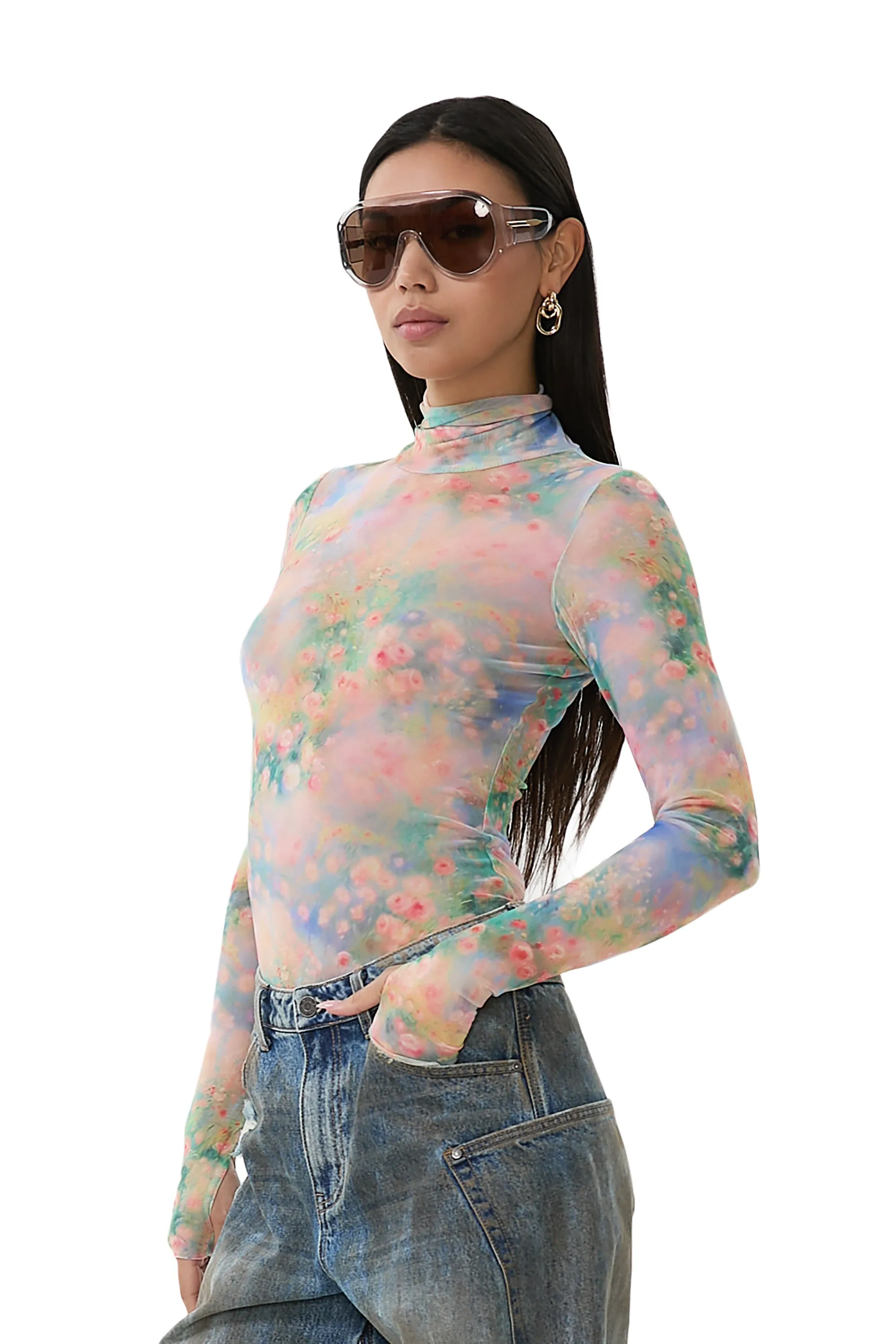 Zadie Top - Fog Field sold by AFRM product image thumbnail 3