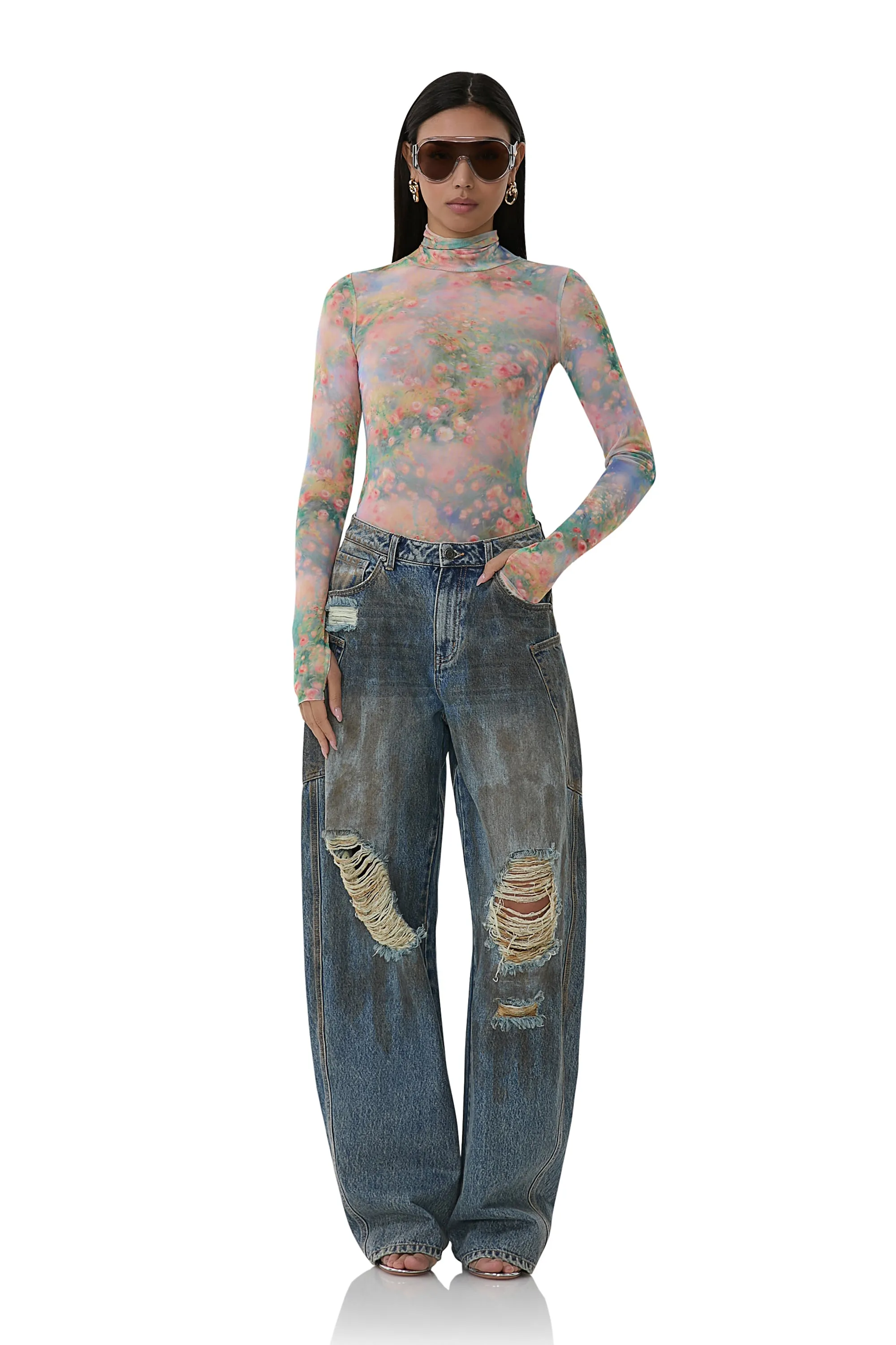 Zadie Top - Fog Field sold by AFRM