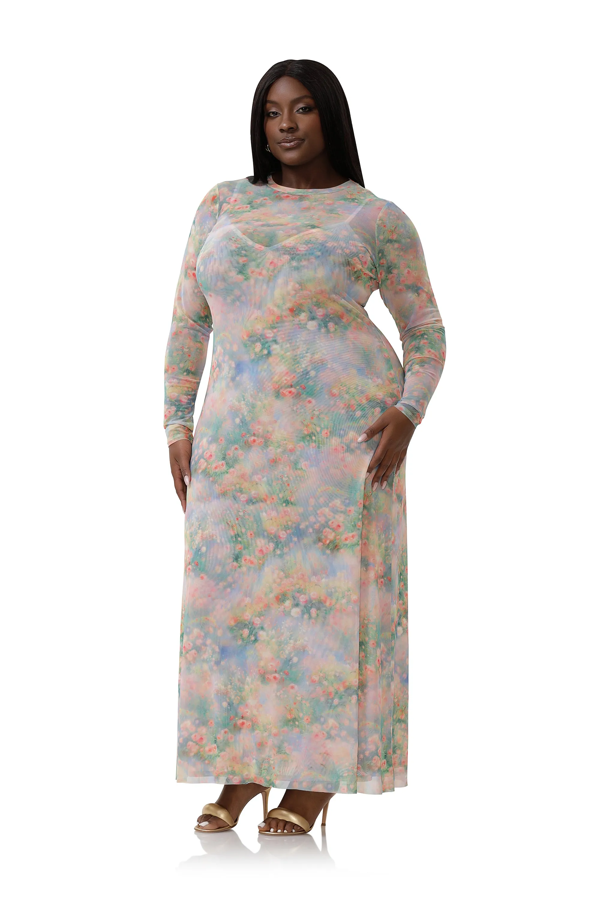 Paola Dress - Fog Field sold by AFRM product image thumbnail 4