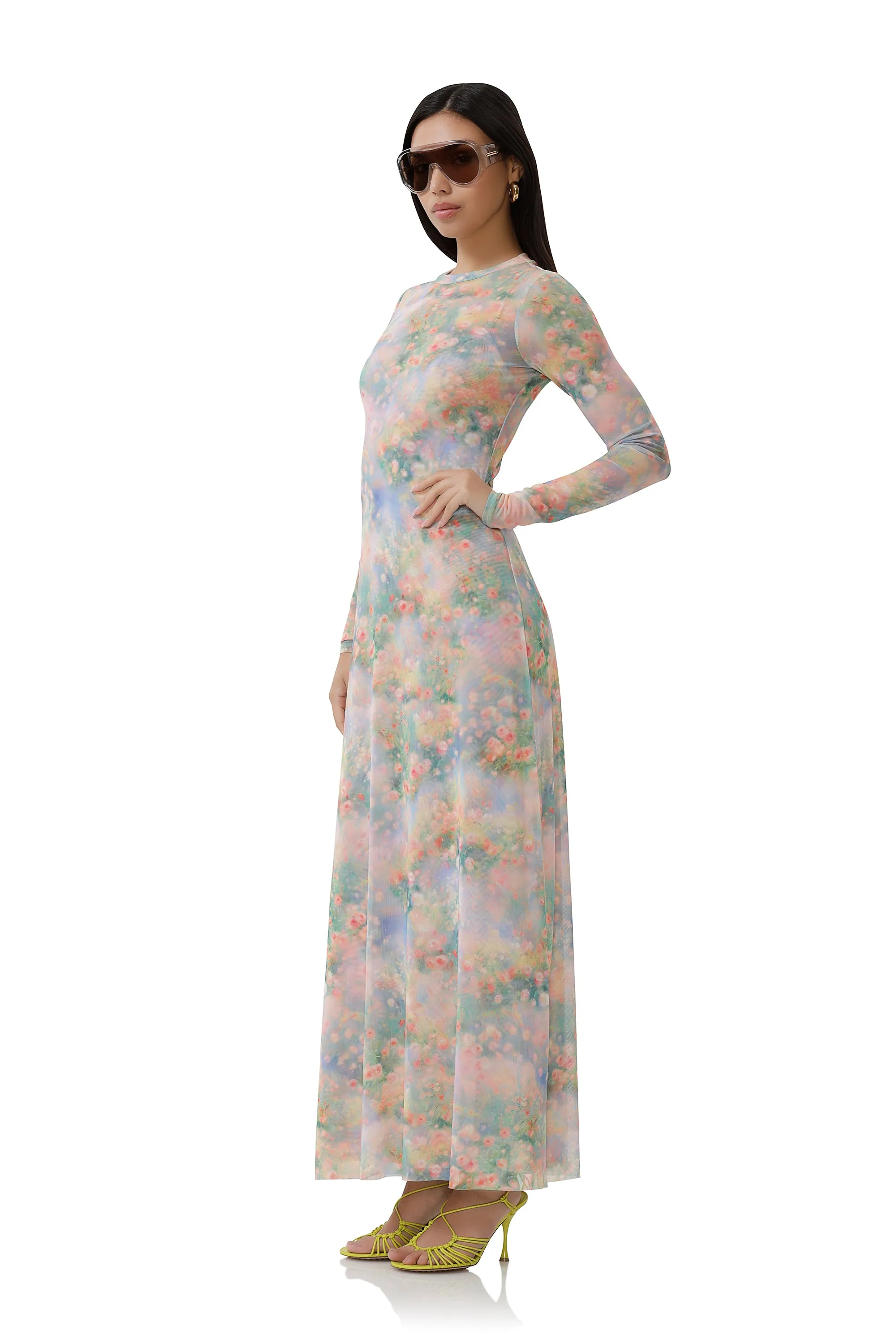 Paola Dress - Fog Field sold by AFRM product image thumbnail 3