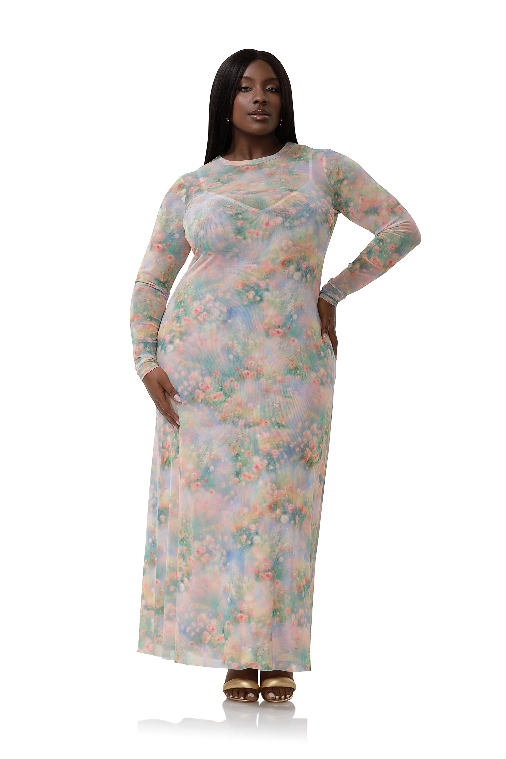 Paola Dress - Fog Field sold by AFRM product image thumbnail 2