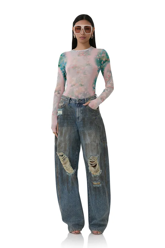Kaylee Top - Placed Fog Floral sold by AFRM