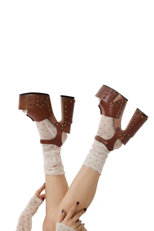 AFRM Socks - Coral Micro Dot sold by AFRM