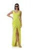 Landa Dress - Lime Punch sold by AFRM