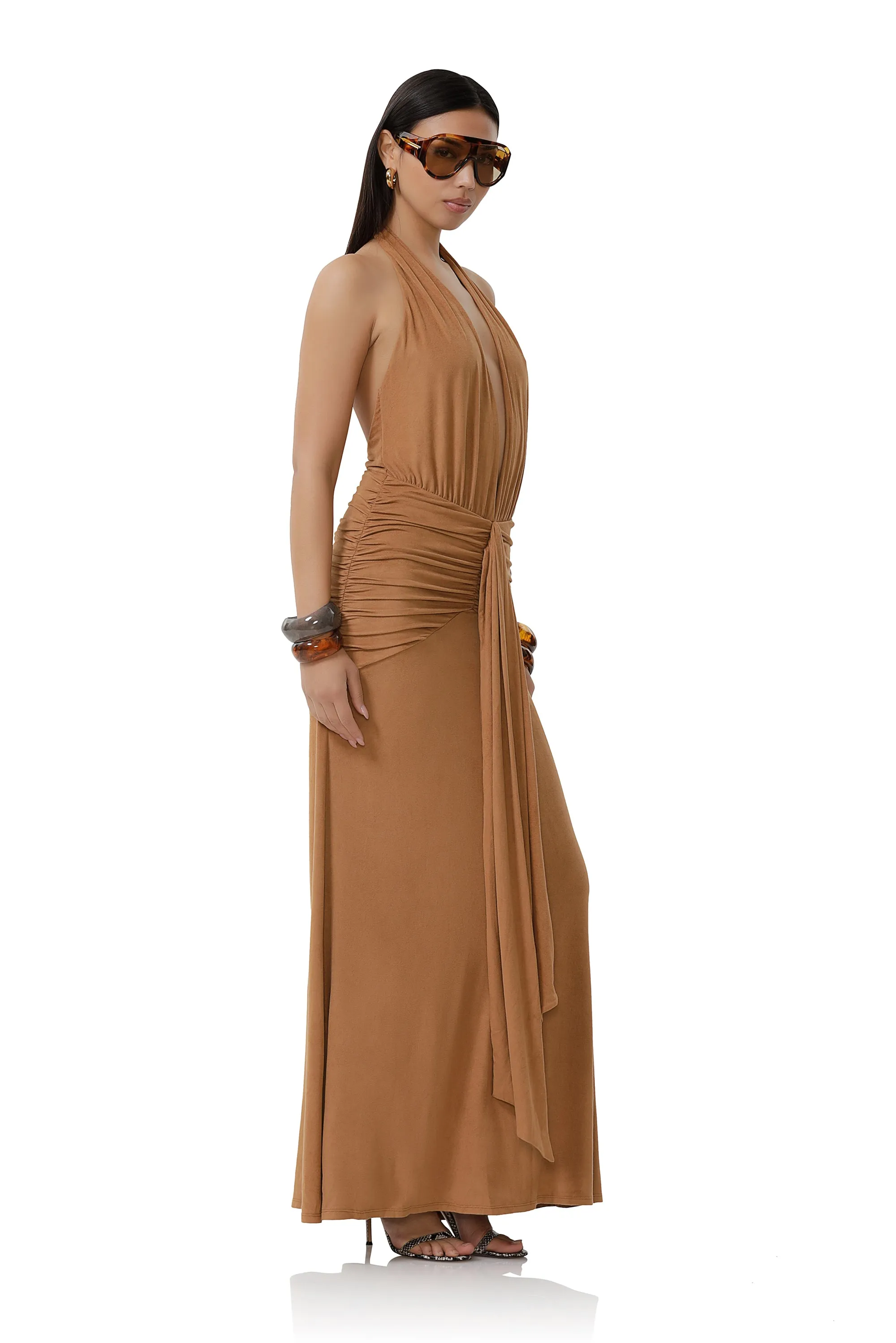 Heidi Suede Dress - Caramel sold by AFRM product image thumbnail 3