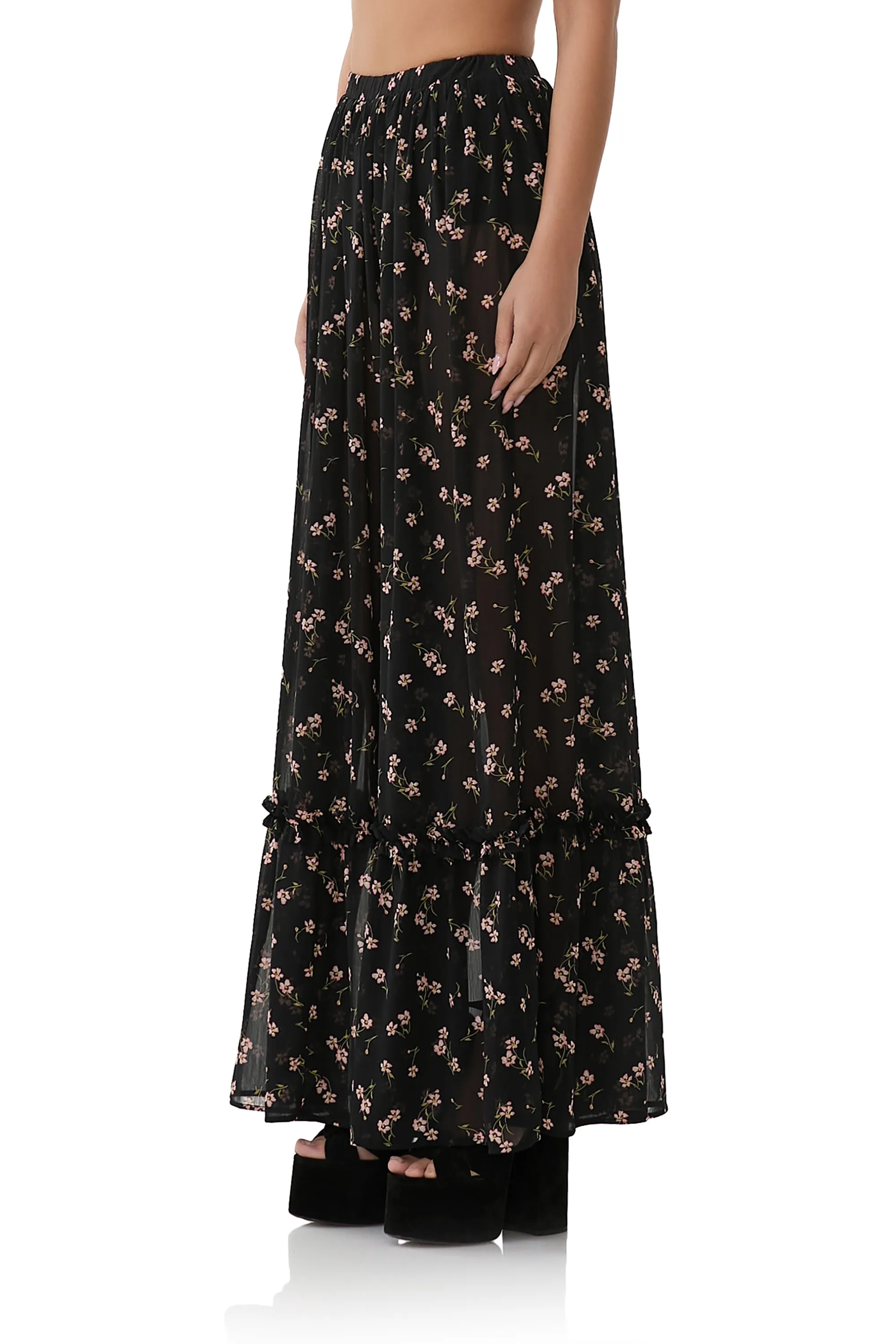 Allegra Maxi Skirt - Delicate Ditsy sold by AFRM product image thumbnail 3