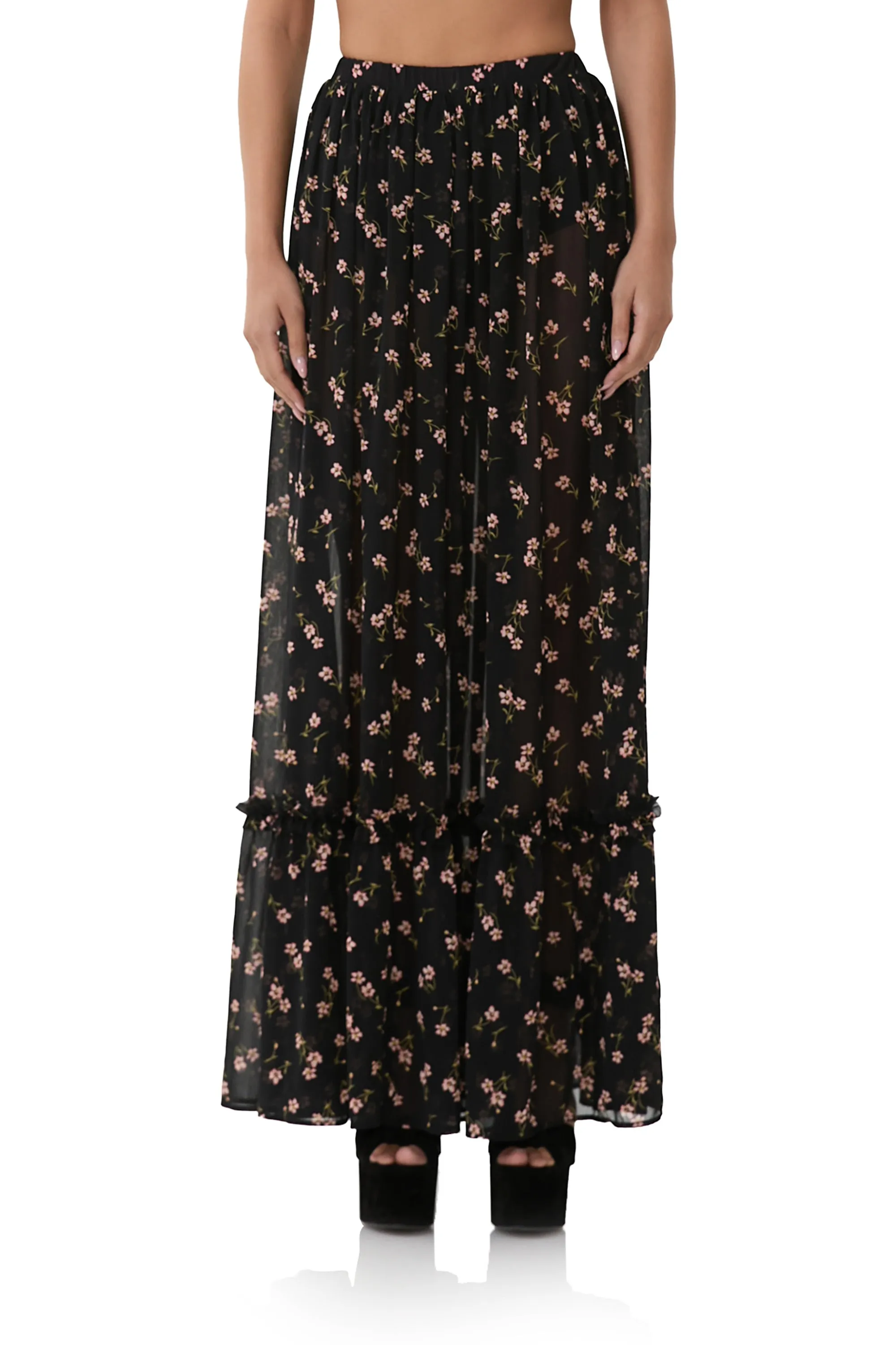 Allegra Maxi Skirt - Delicate Ditsy sold by AFRM product image thumbnail 2
