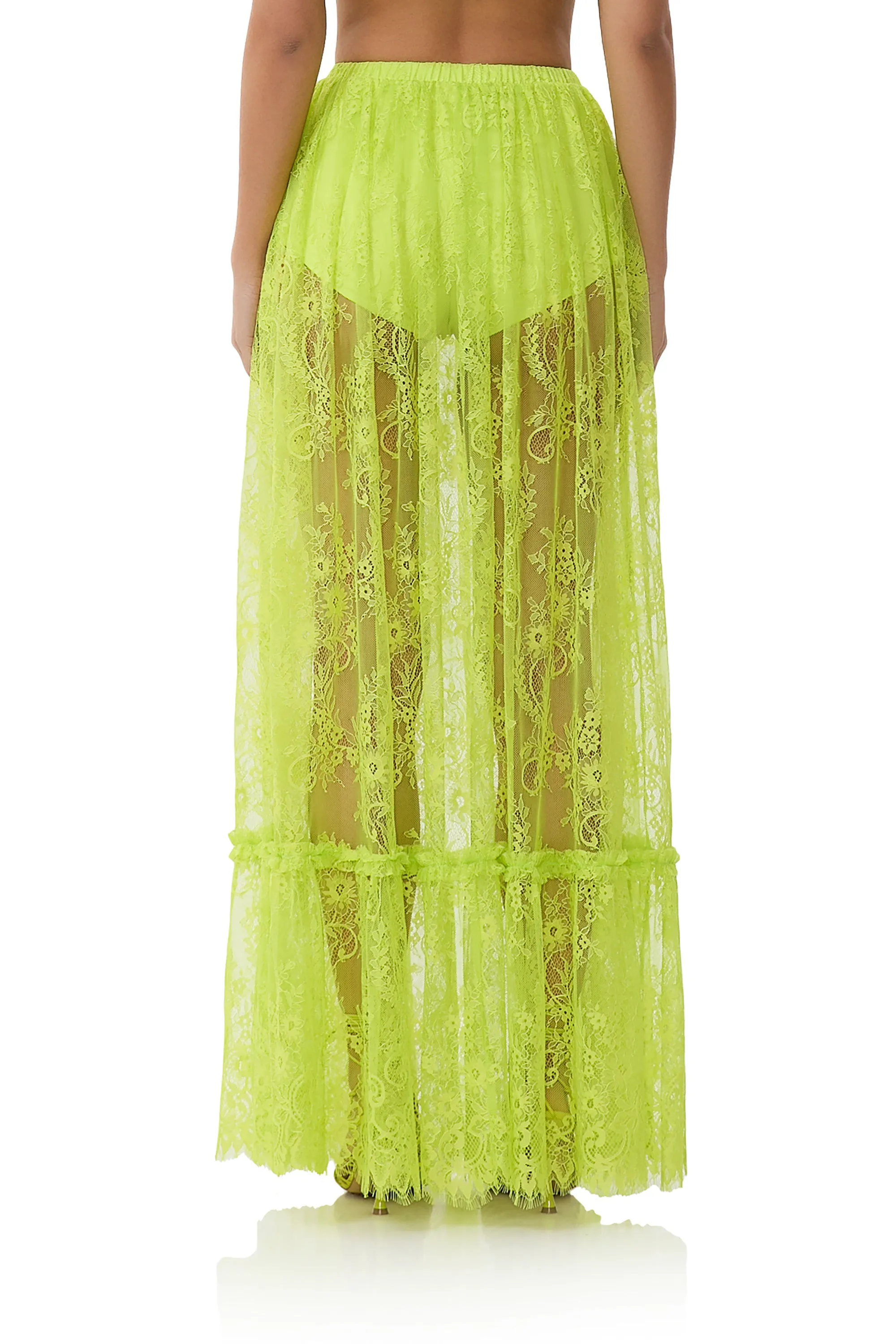 Allegra Lace Skirt - Lime Punch sold by AFRM product image thumbnail 5