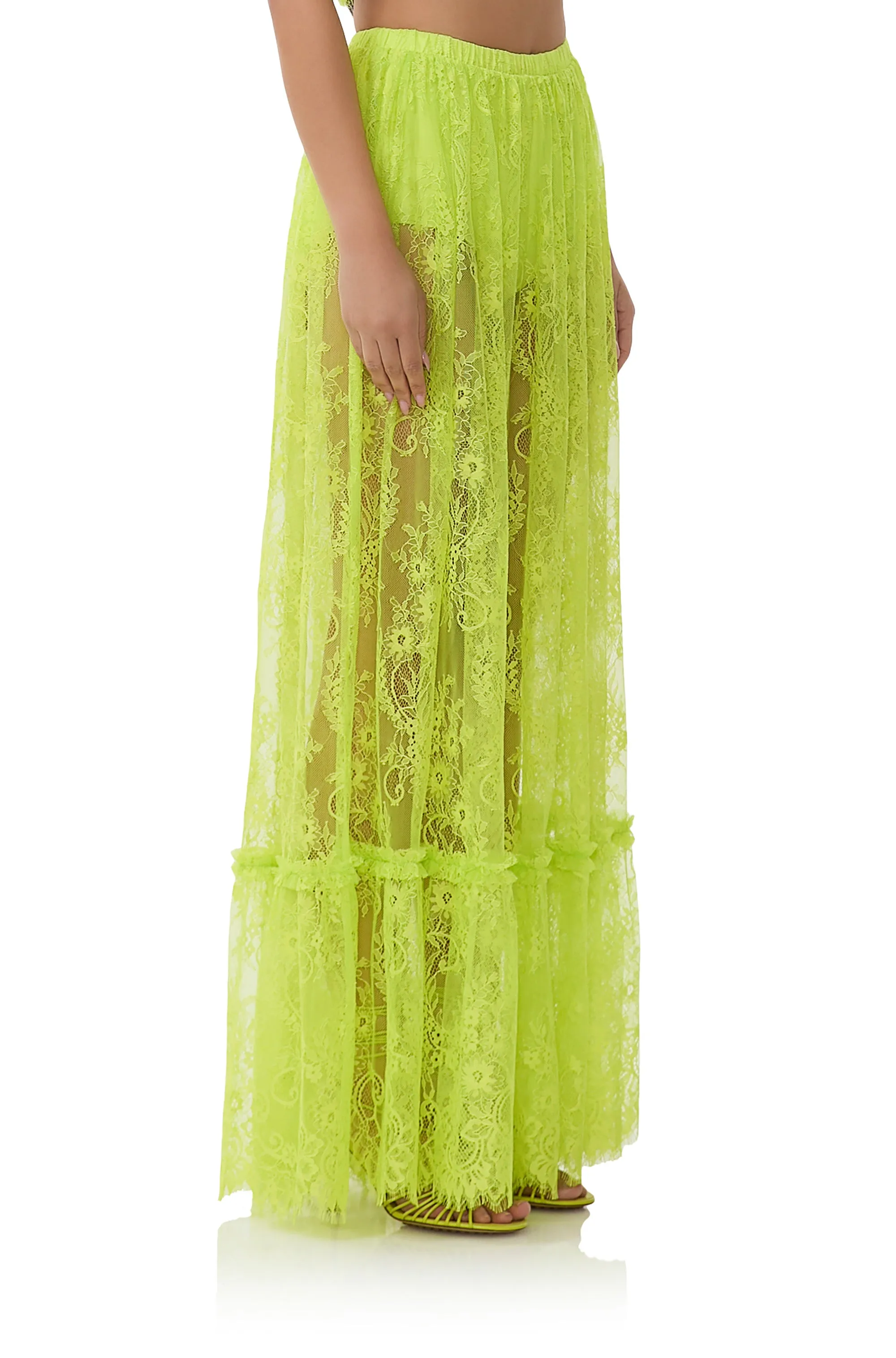 Allegra Lace Skirt - Lime Punch sold by AFRM product image thumbnail 4