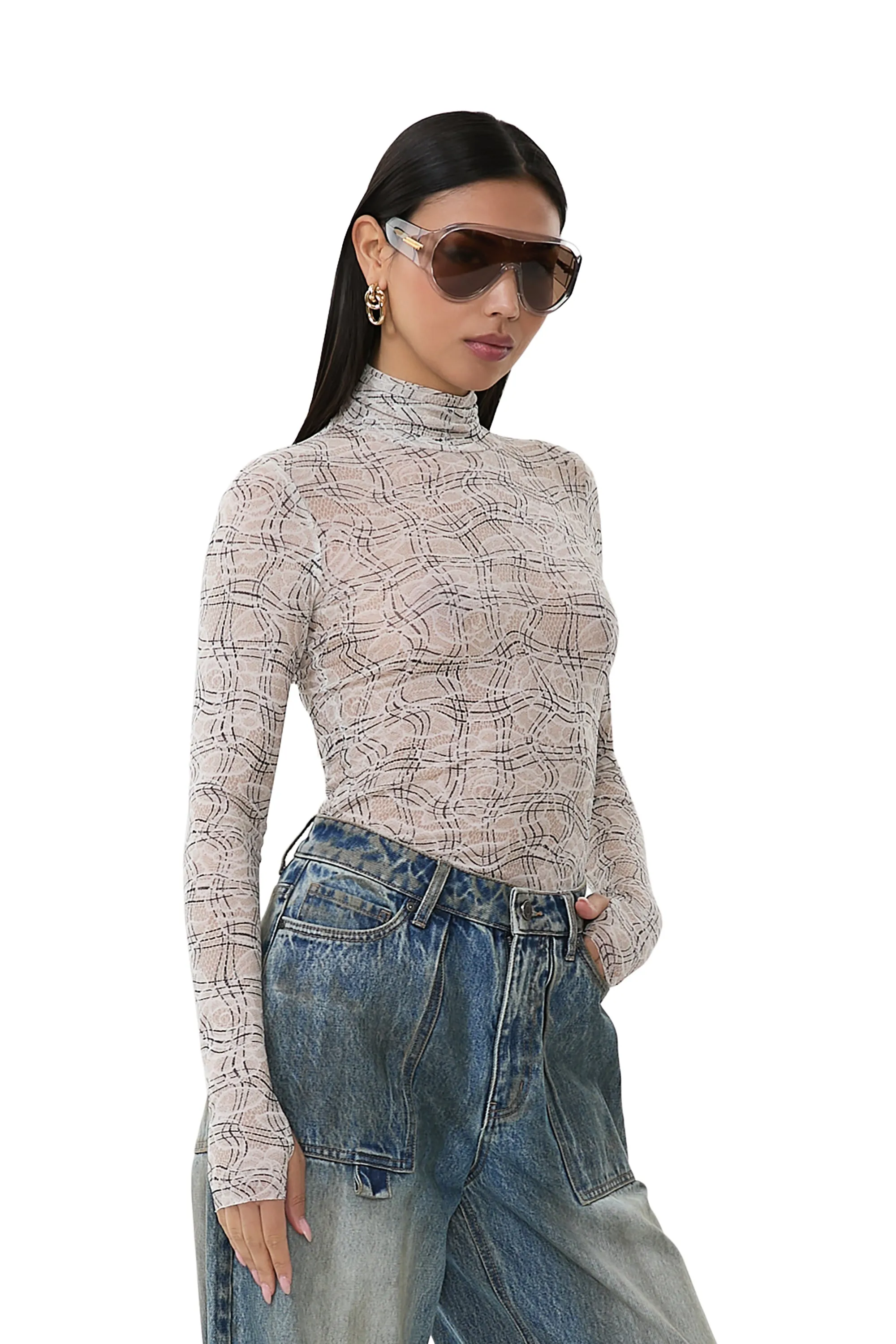 Zadie Top - Lace Plaid sold by AFRM product image thumbnail 5