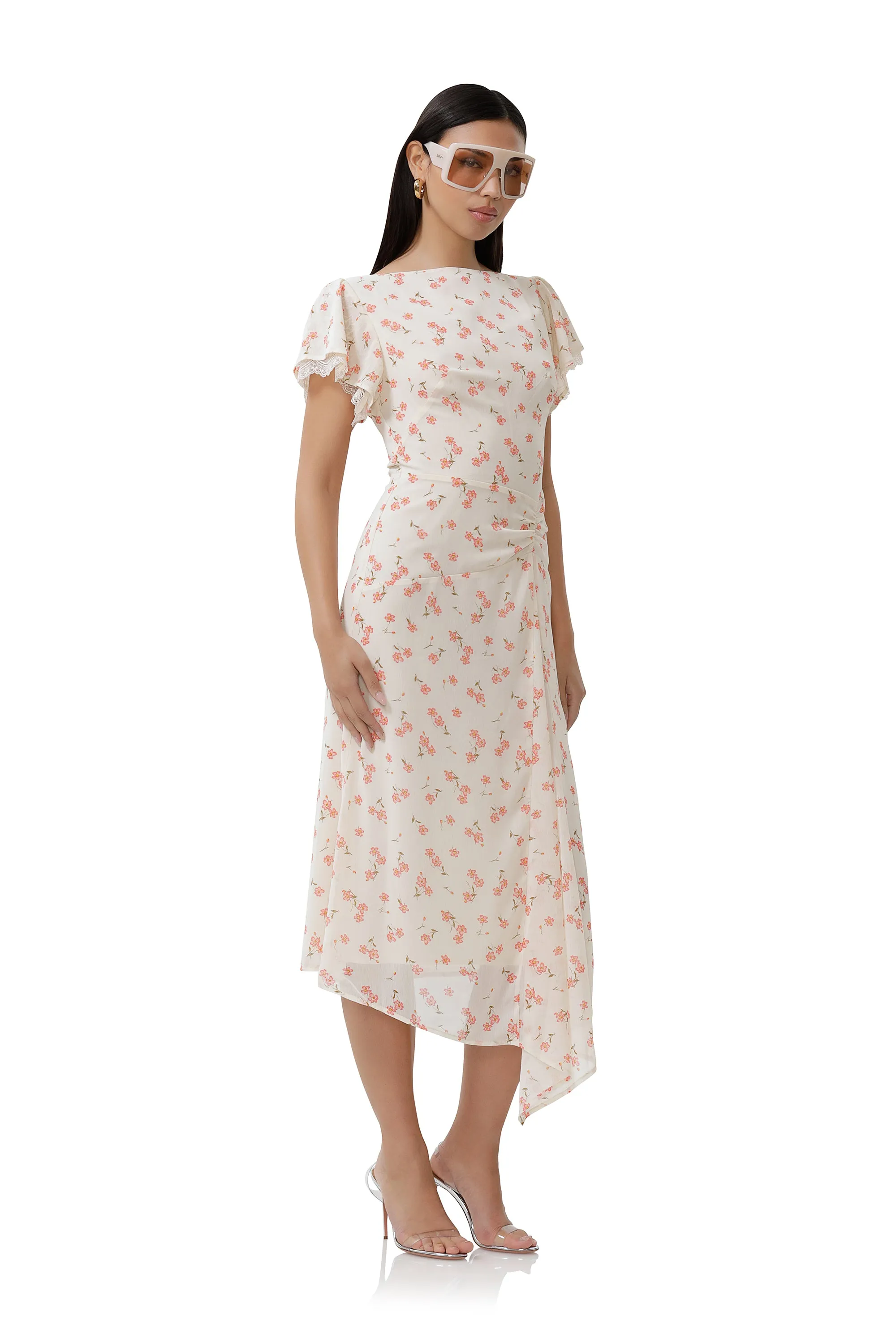 Vittoria Dress - Birch Ditsy sold by AFRM product image thumbnail 3
