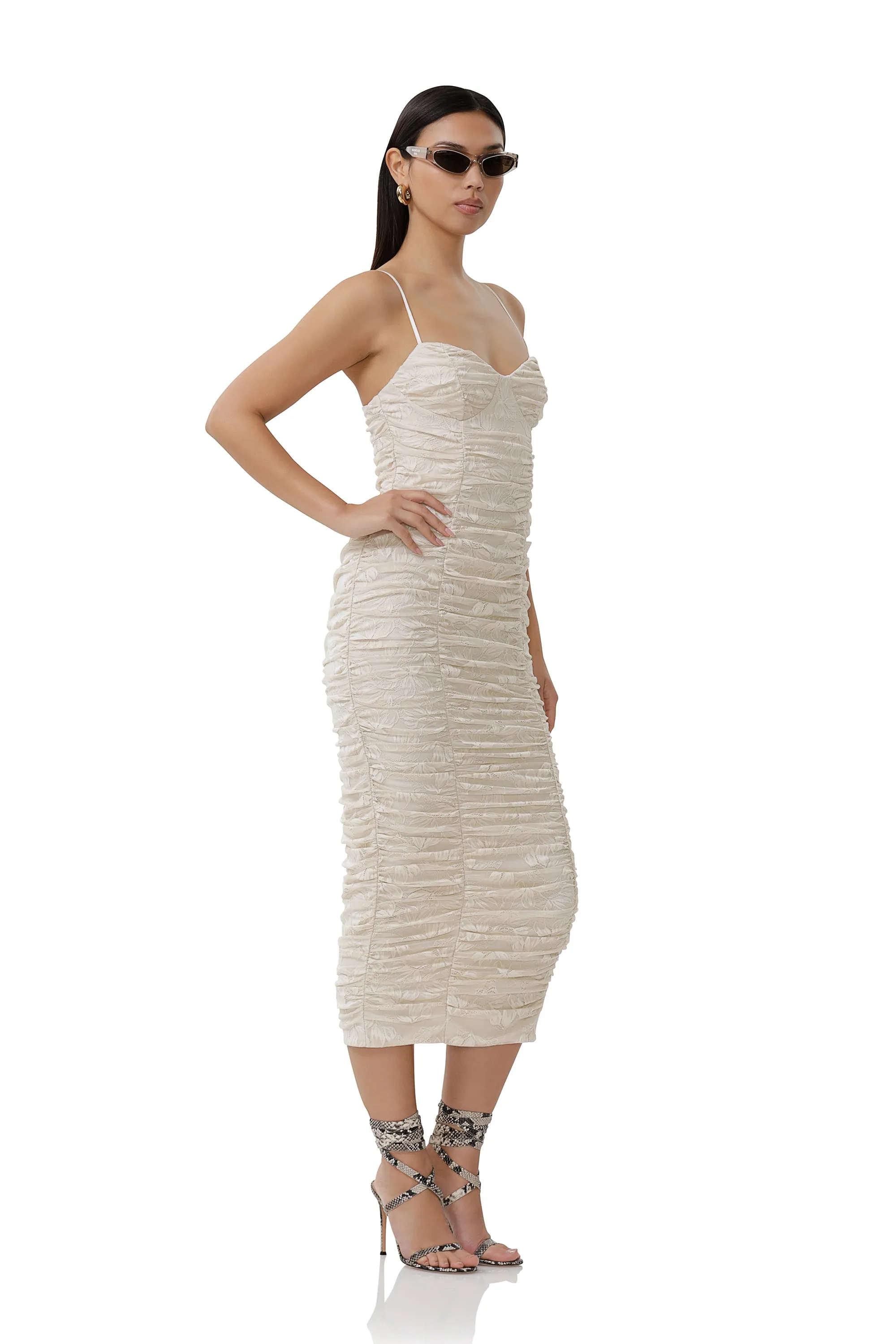 Tosca Lace Dress - Birch sold by AFRM product image thumbnail 3