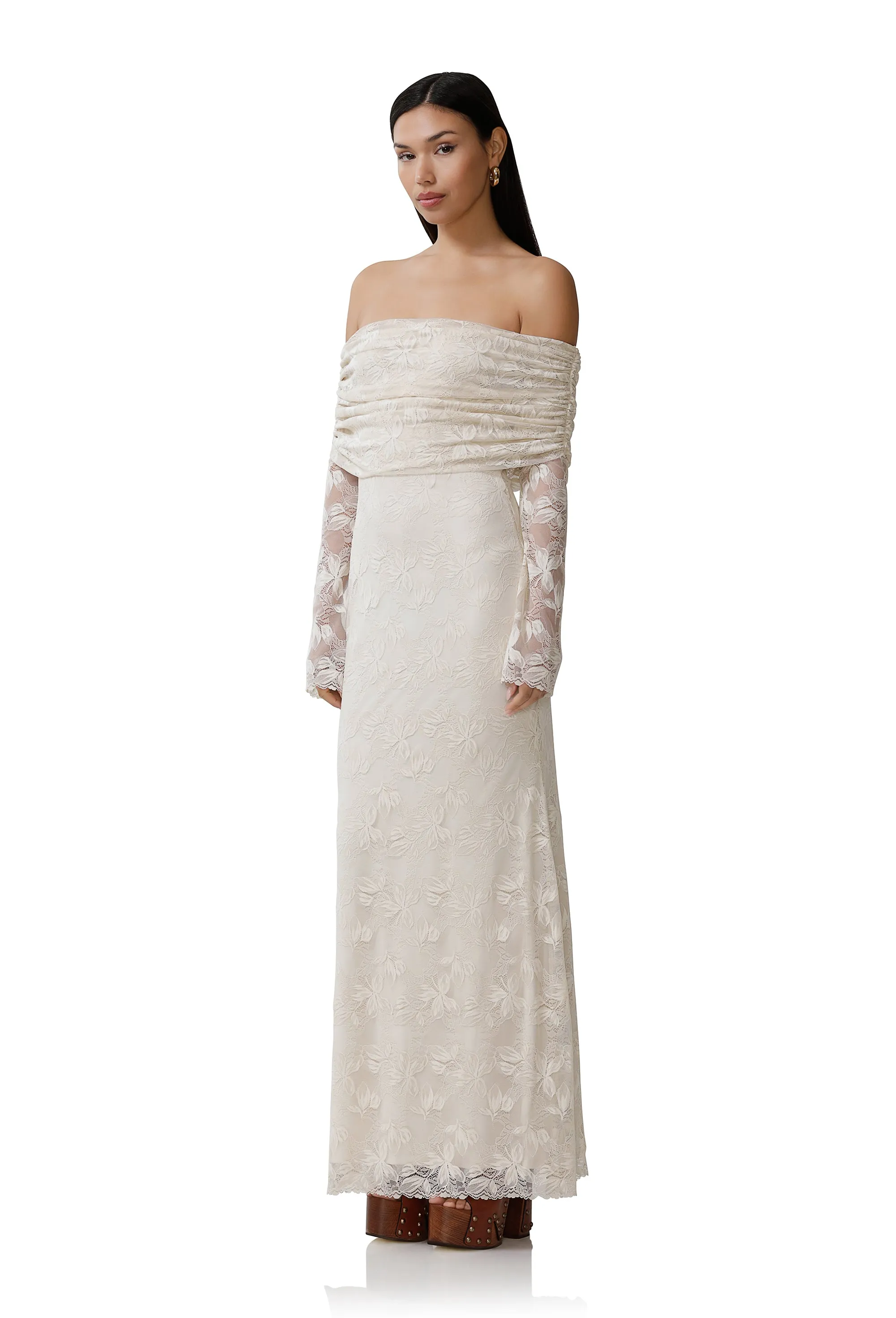Thelma Lace Dress - Birch sold by AFRM product image thumbnail 3