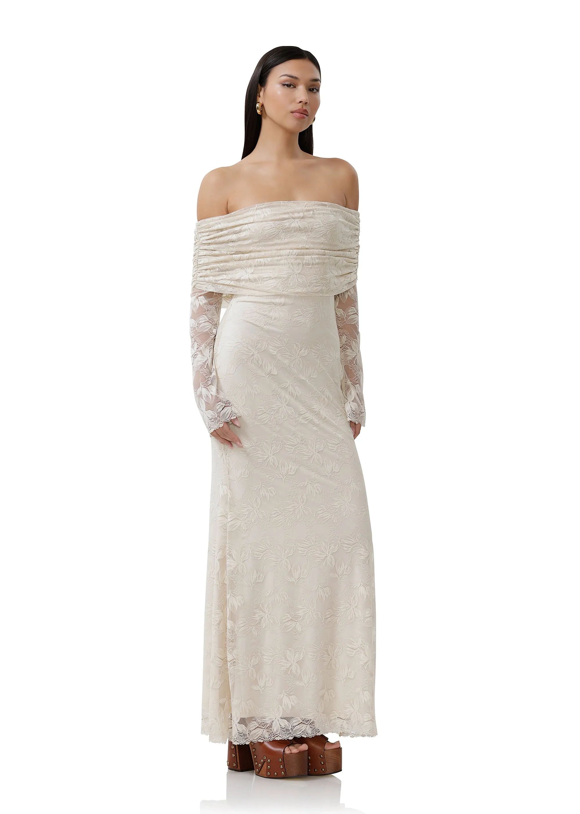 Thelma Lace Dress - Birch sold by AFRM product image thumbnail 2