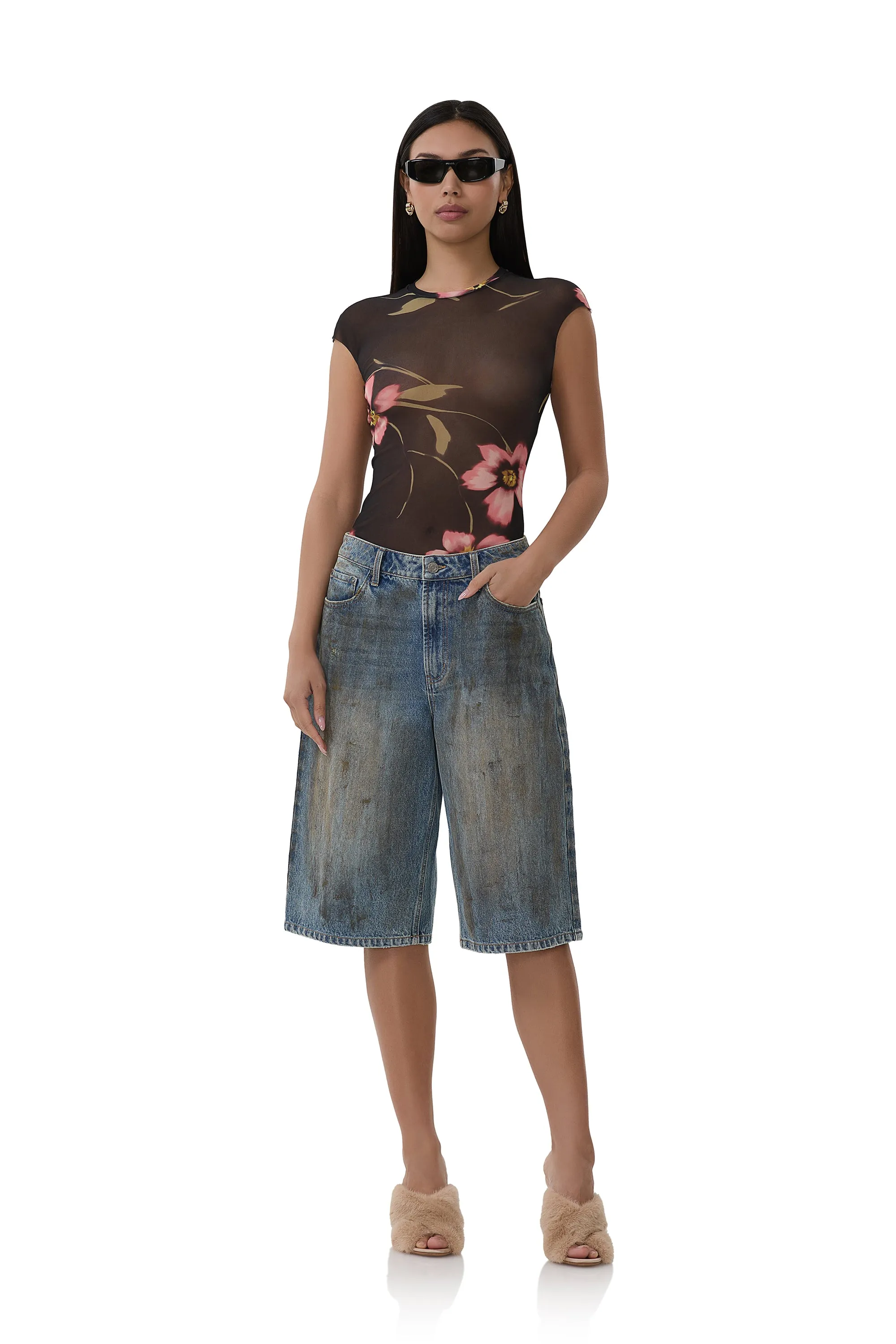 Nina Top - Black Floral sold by AFRM