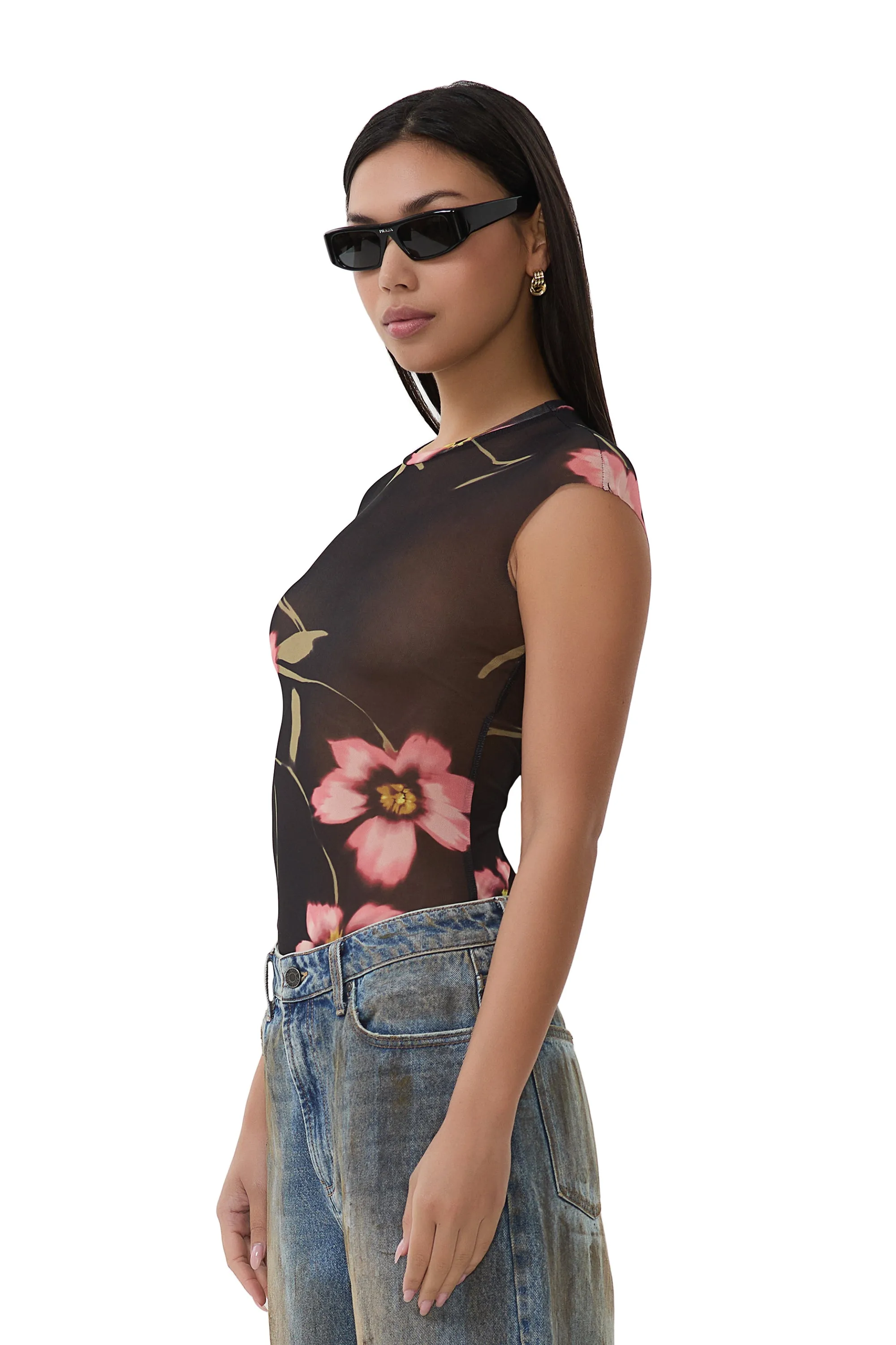 Nina Top - Black Floral sold by AFRM product image thumbnail 2