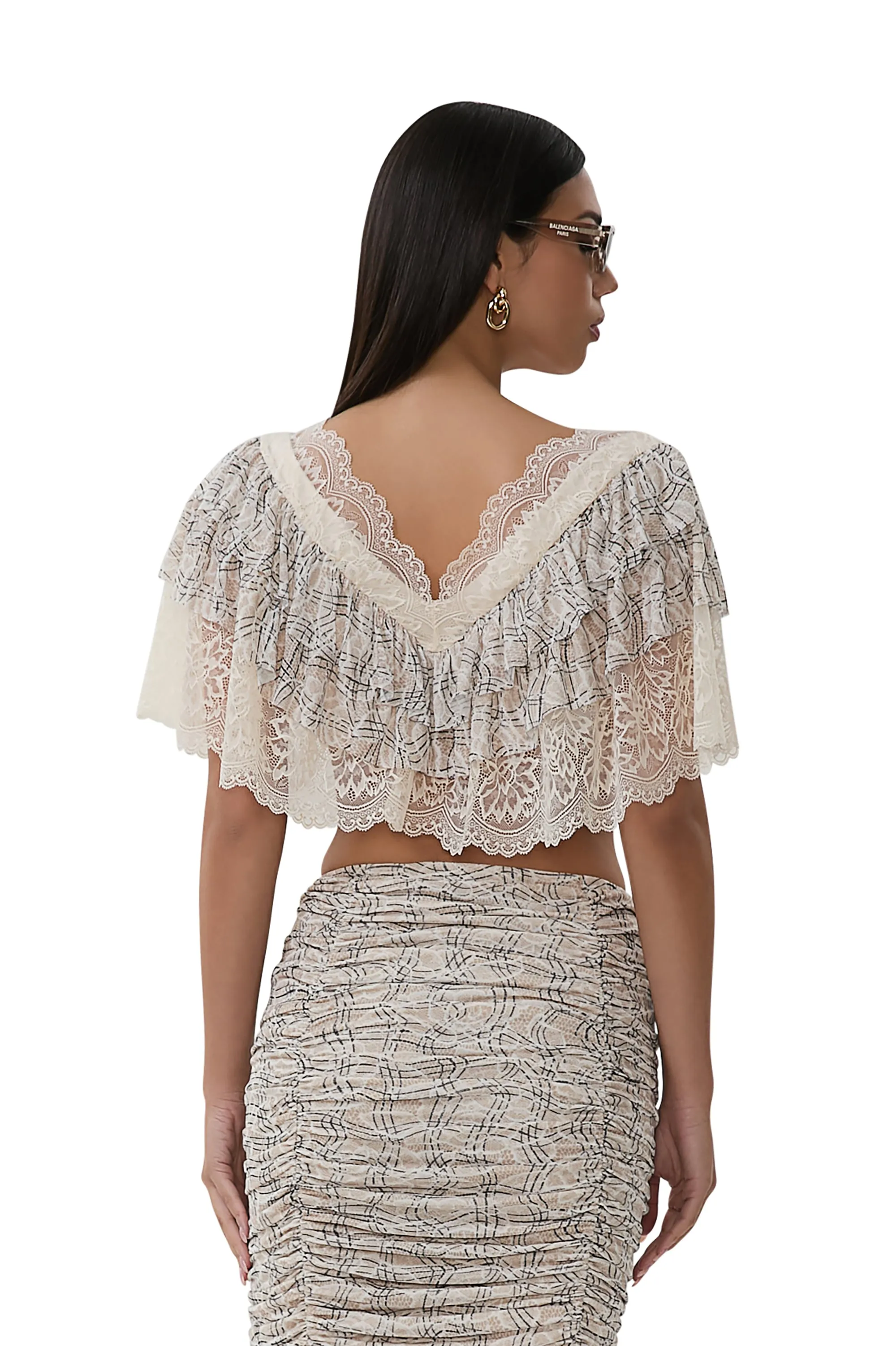 Mocha Top - Lace Plaid sold by AFRM product image thumbnail 4