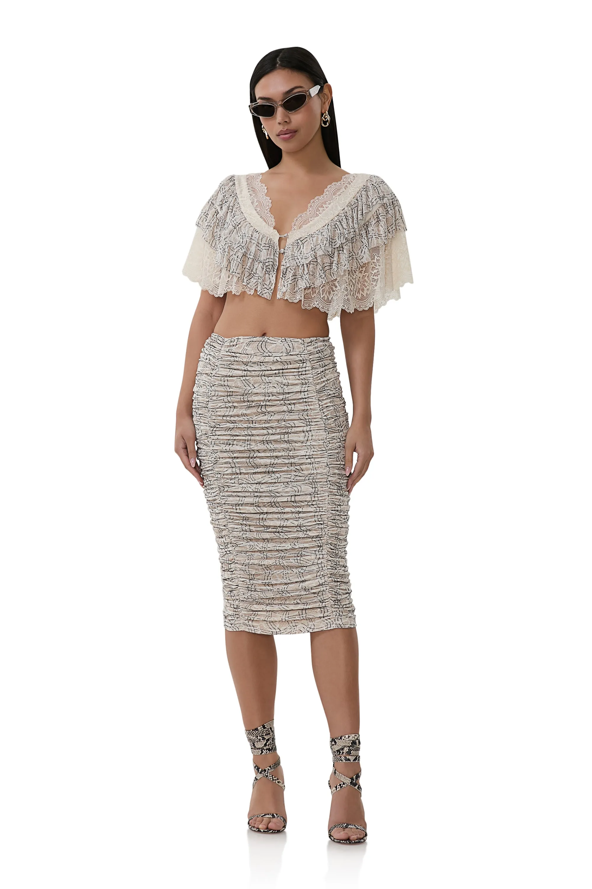 Mocha Top - Lace Plaid sold by AFRM
