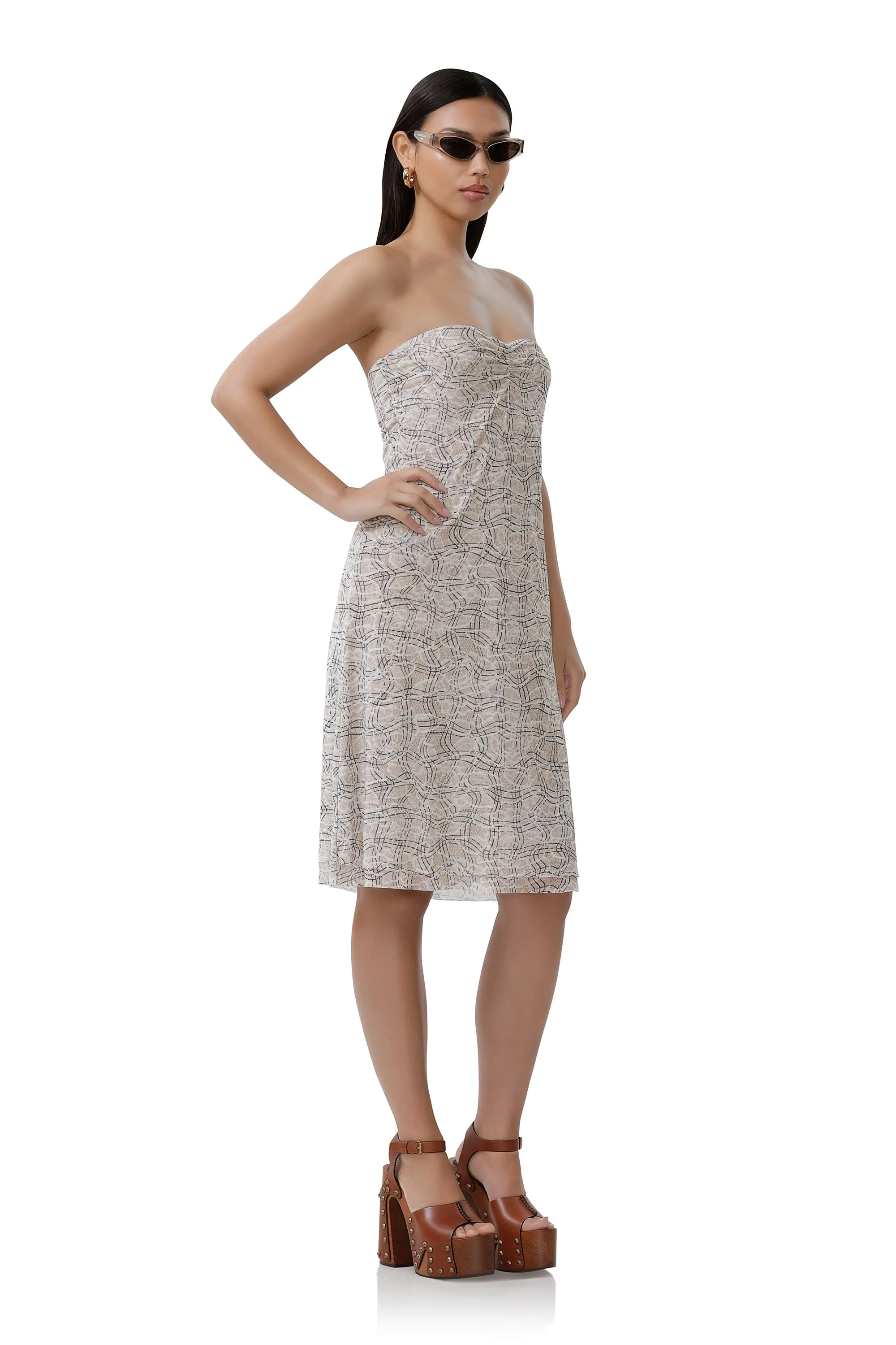 Lucile Dress - Lace Plaid sold by AFRM product image thumbnail 3