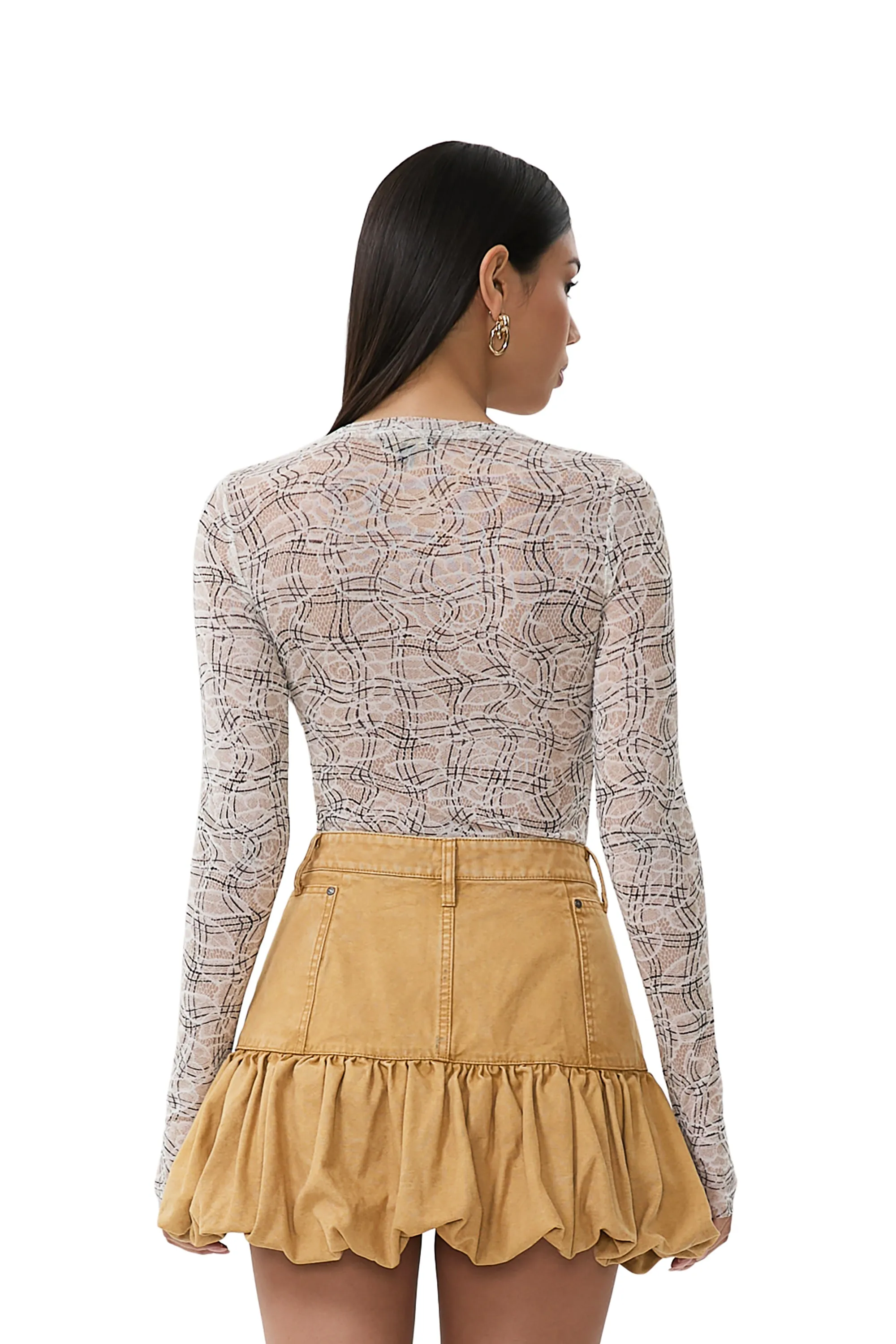 Kaylee Top - Lace Plaid sold by AFRM product image thumbnail 4