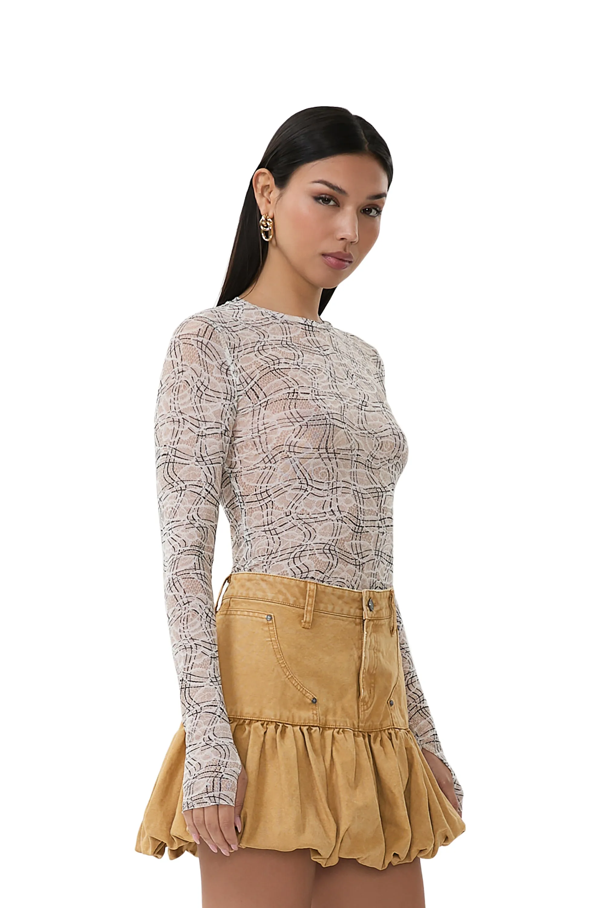 Kaylee Top - Lace Plaid sold by AFRM product image thumbnail 3