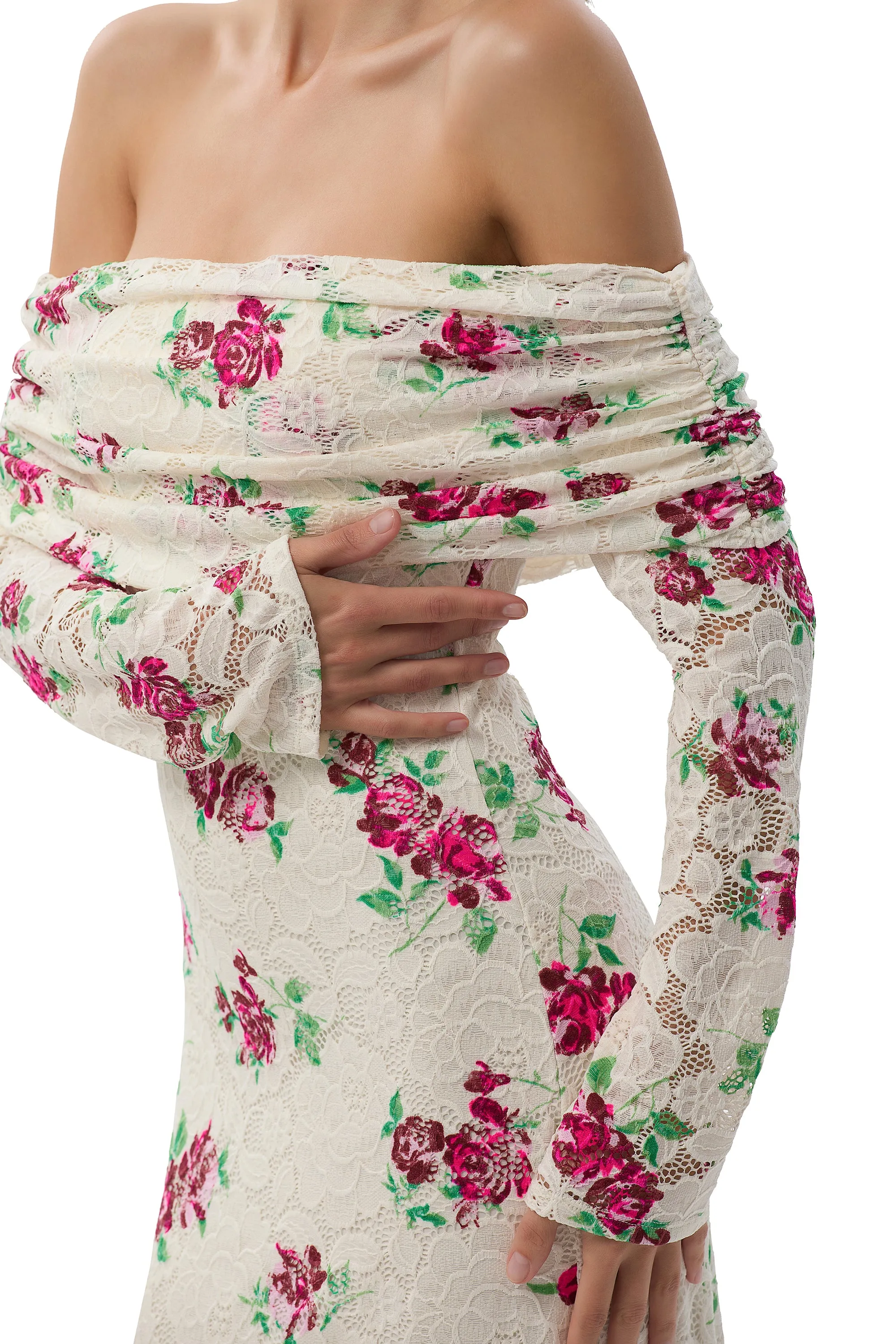 Thelma Crochet Lace Dress - Romance Rose sold by AFRM product image thumbnail 5