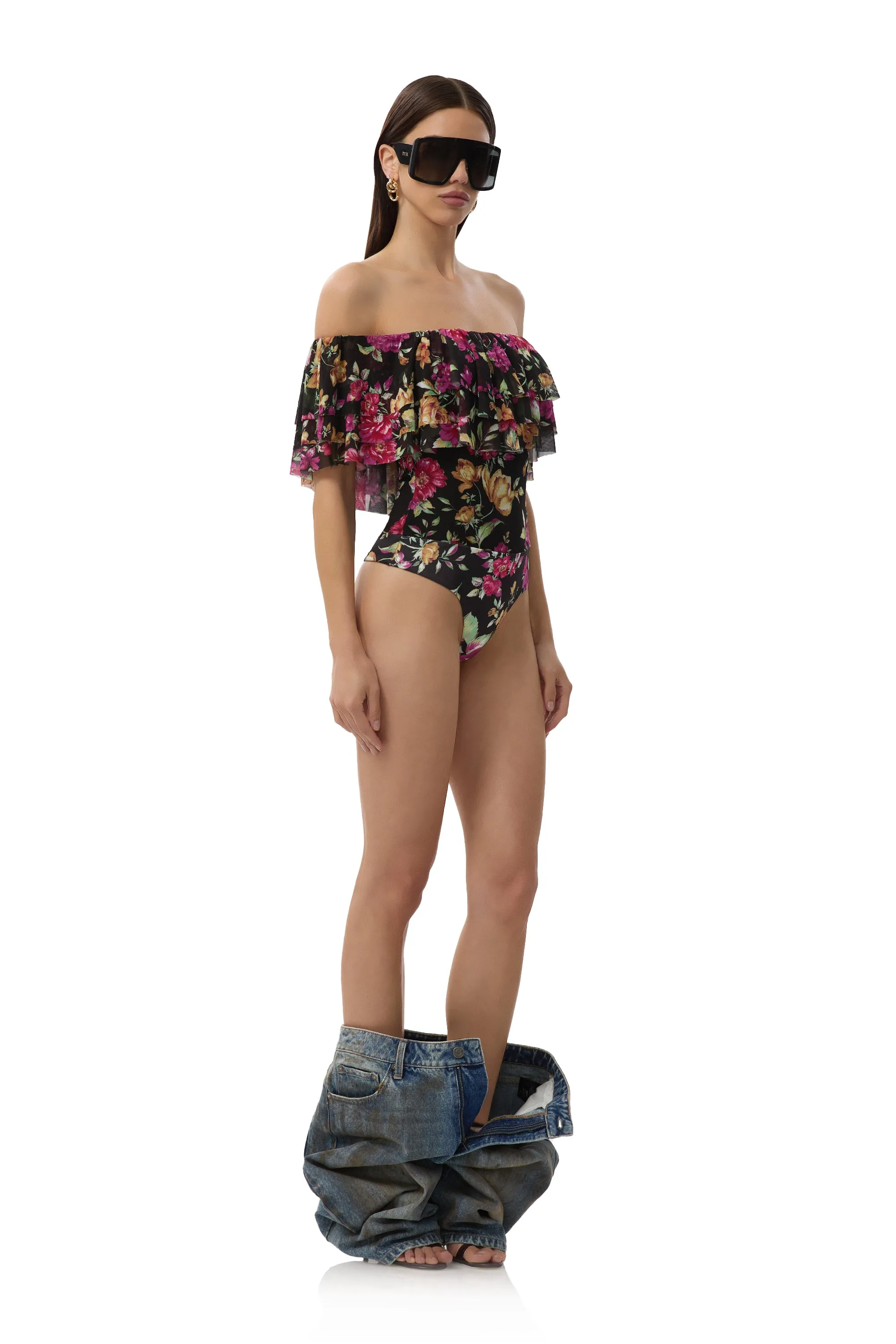 Ebba Bodysuit - Dusted Floral sold by AFRM product image thumbnail 2