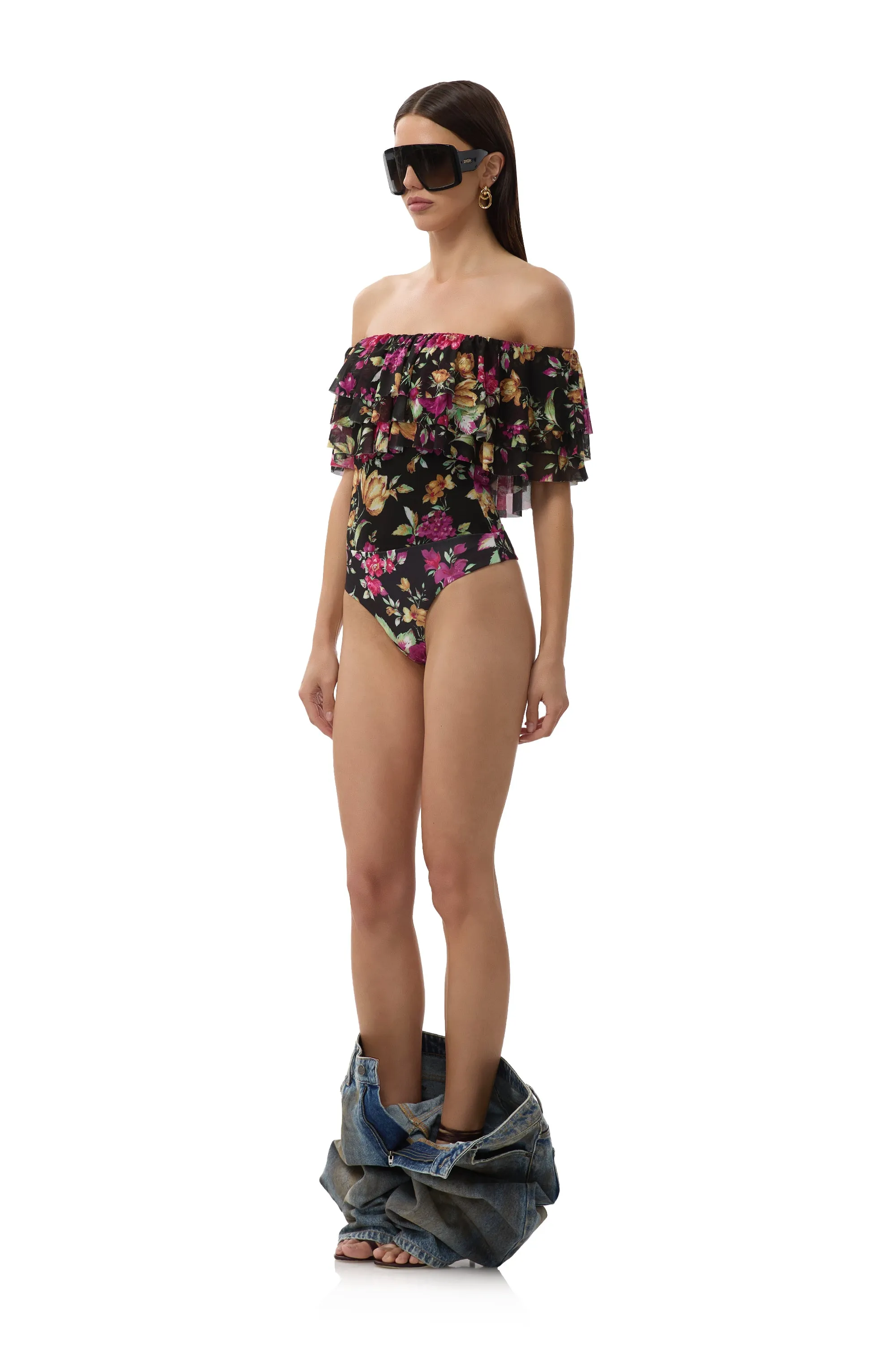 Ebba Bodysuit - Dusted Floral sold by AFRM product image thumbnail 3