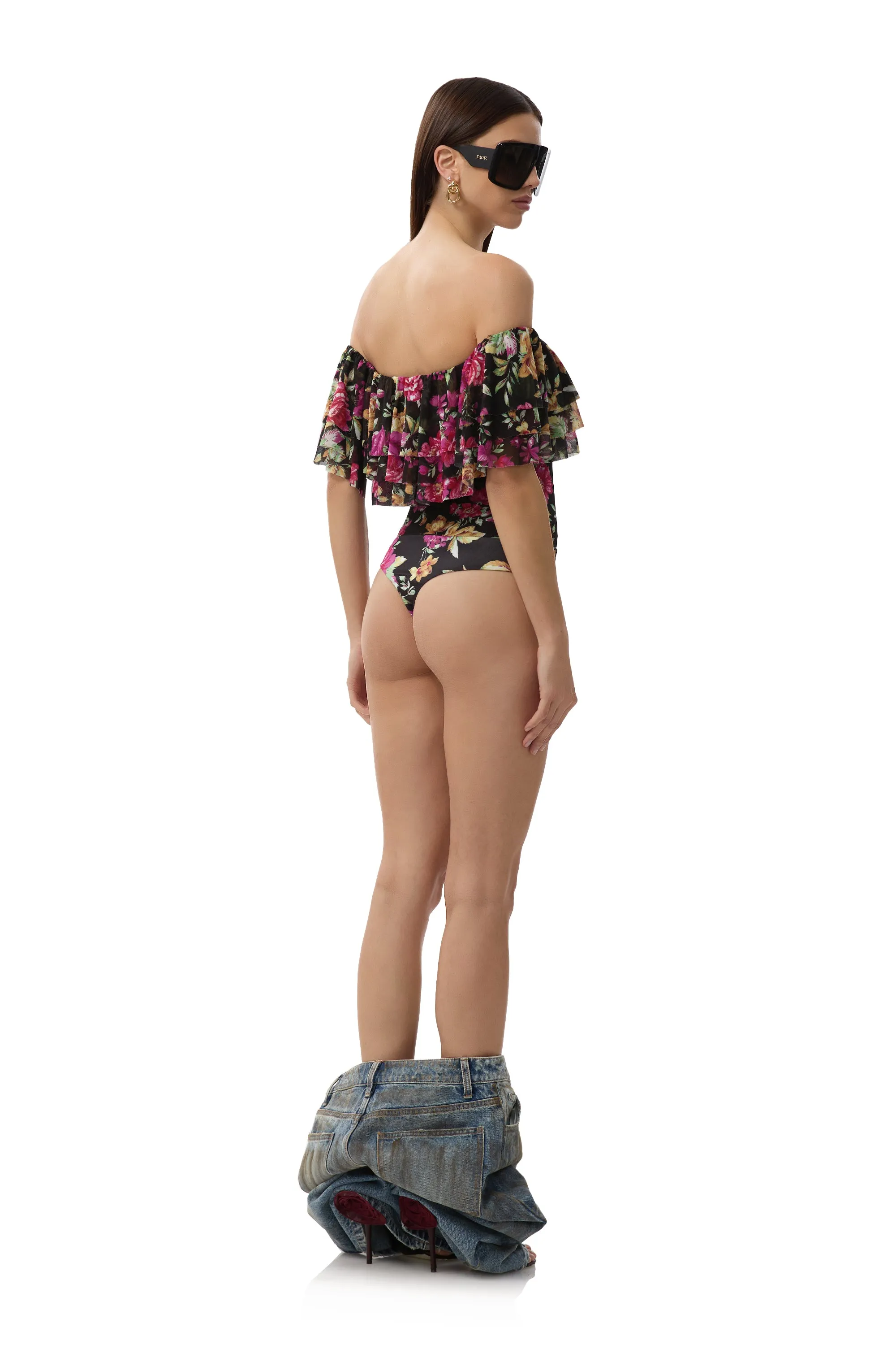 Ebba Bodysuit - Dusted Floral sold by AFRM product image thumbnail 4