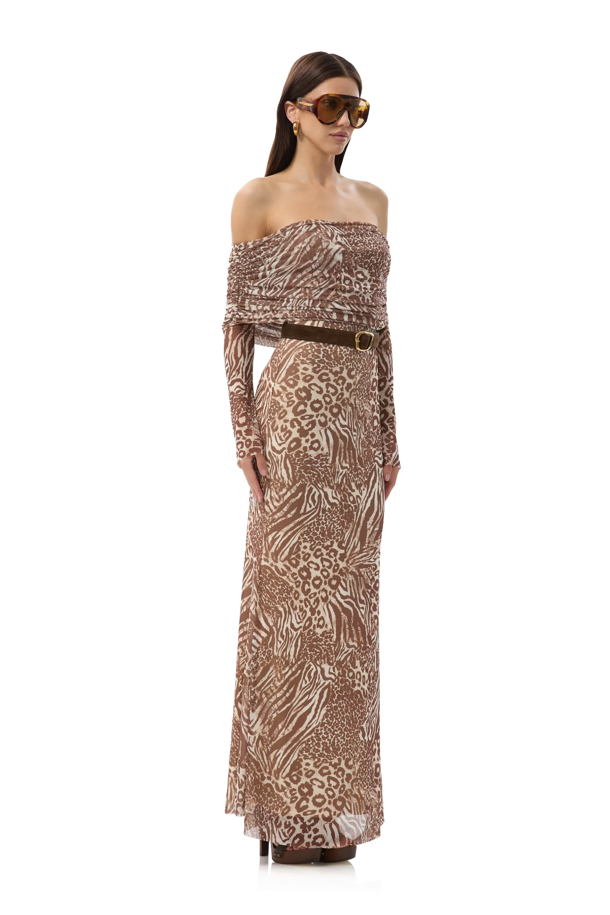 Thelma Dress - Taupe Animal sold by AFRM product image thumbnail 3