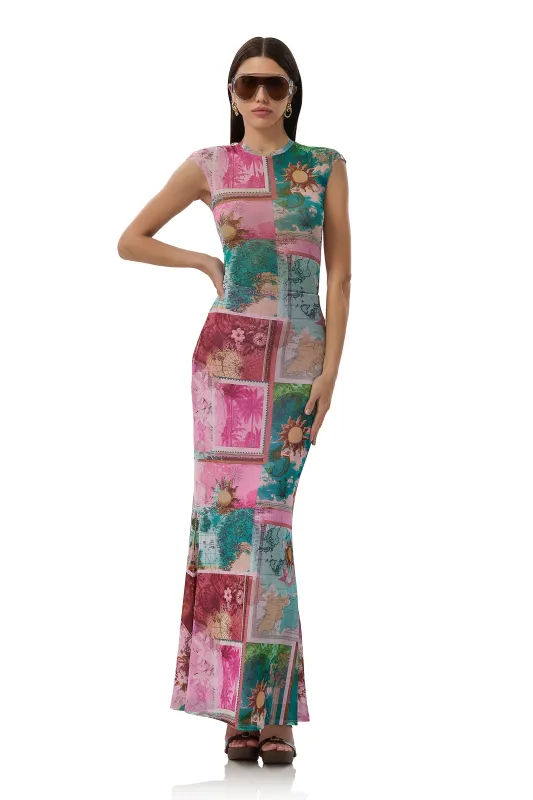 Tegan Maxi Skirt - Tropic Postcard sold by AFRM