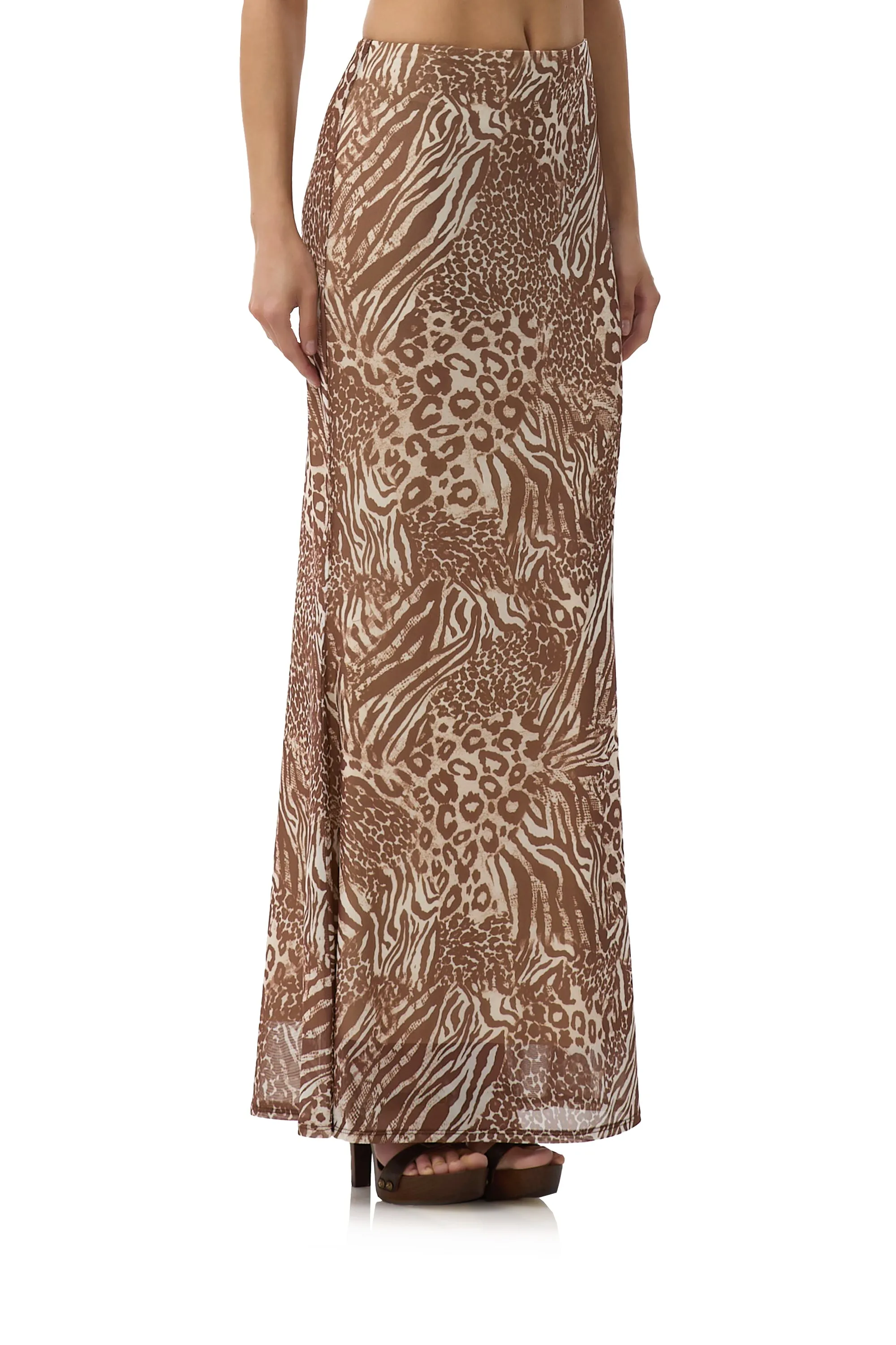 Tegan Maxi Skirt - Taupe Animal sold by AFRM product image thumbnail 3