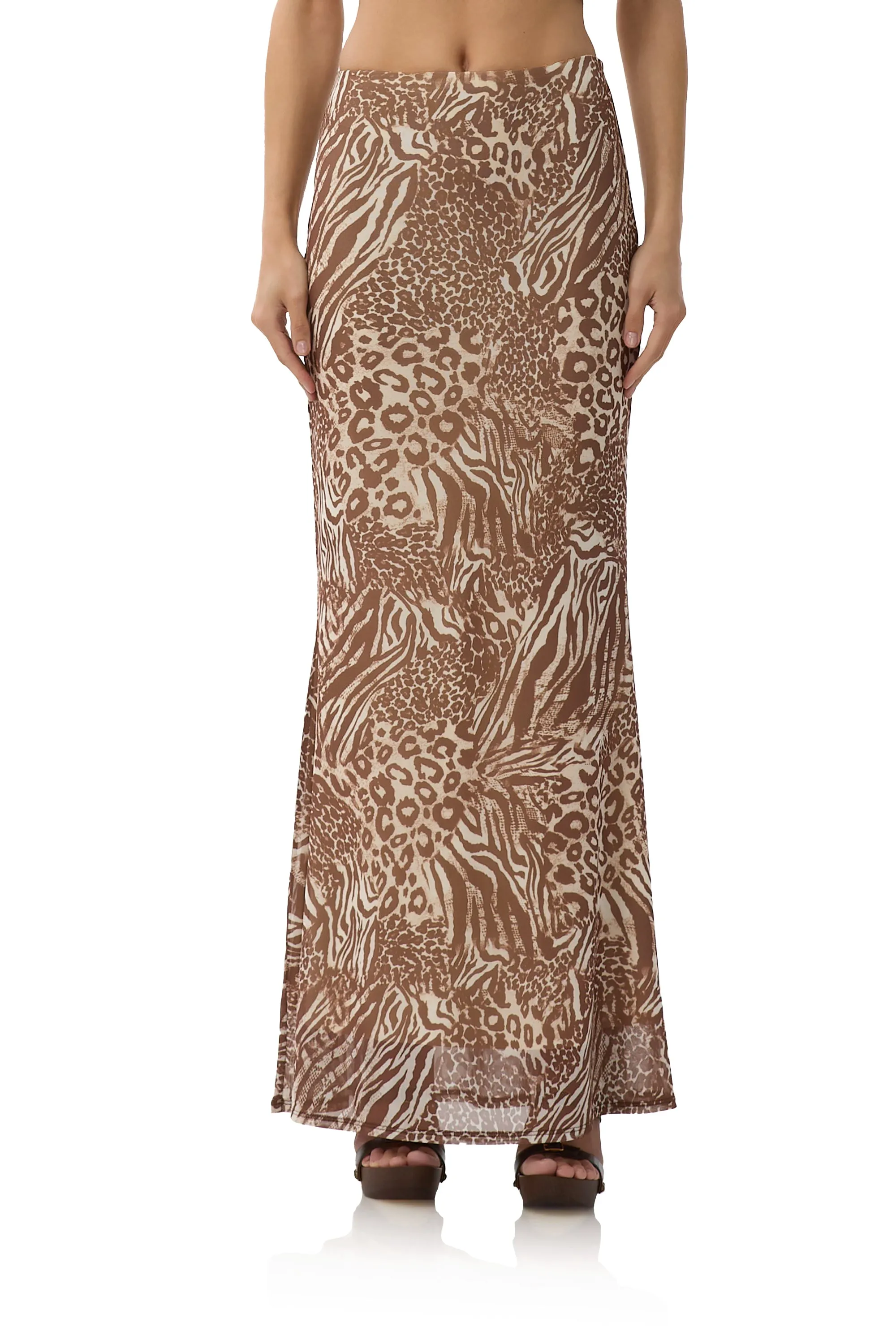 Tegan Maxi Skirt - Taupe Animal sold by AFRM product image thumbnail 2