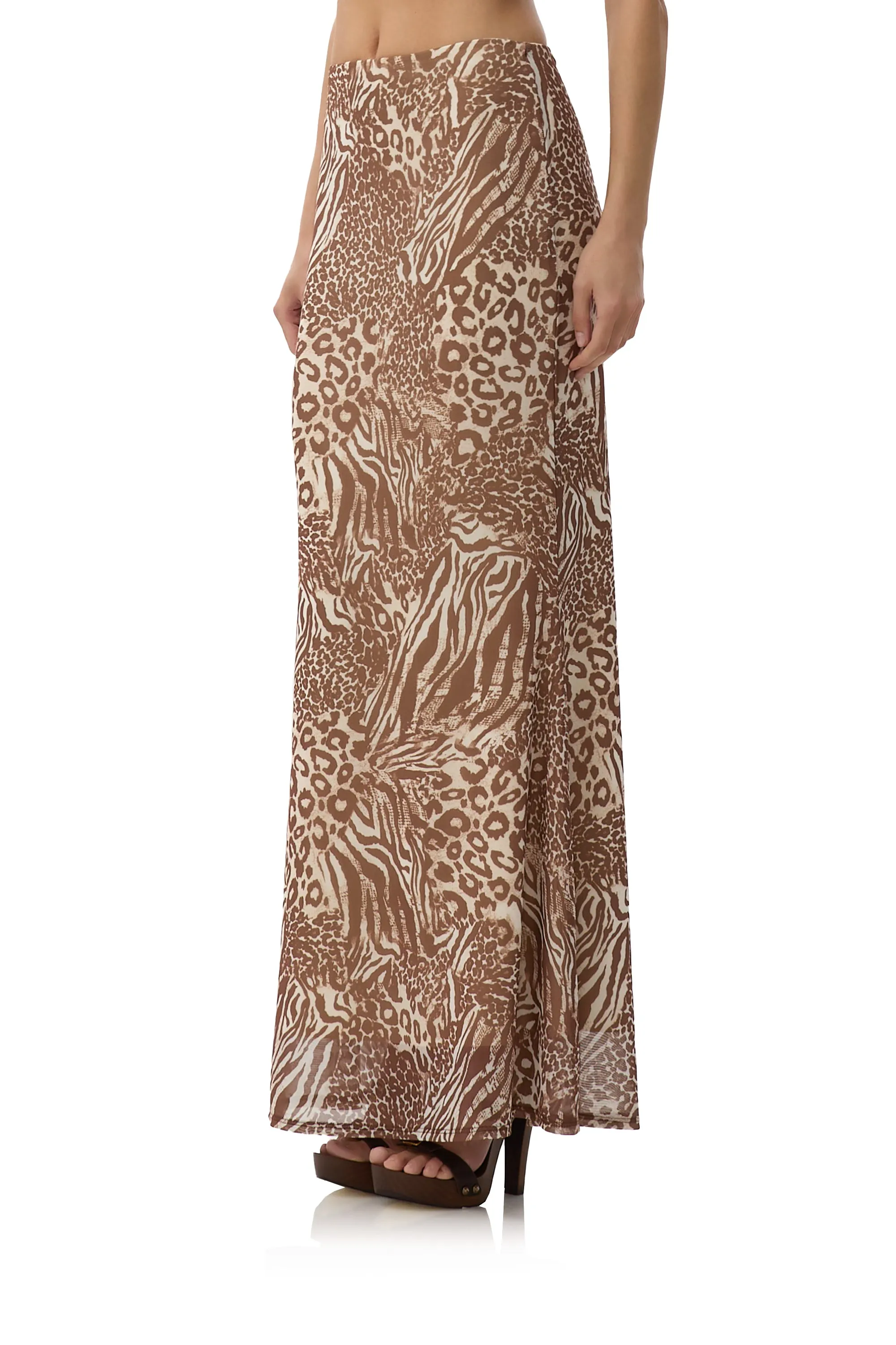 Tegan Maxi Skirt - Taupe Animal sold by AFRM product image thumbnail 4