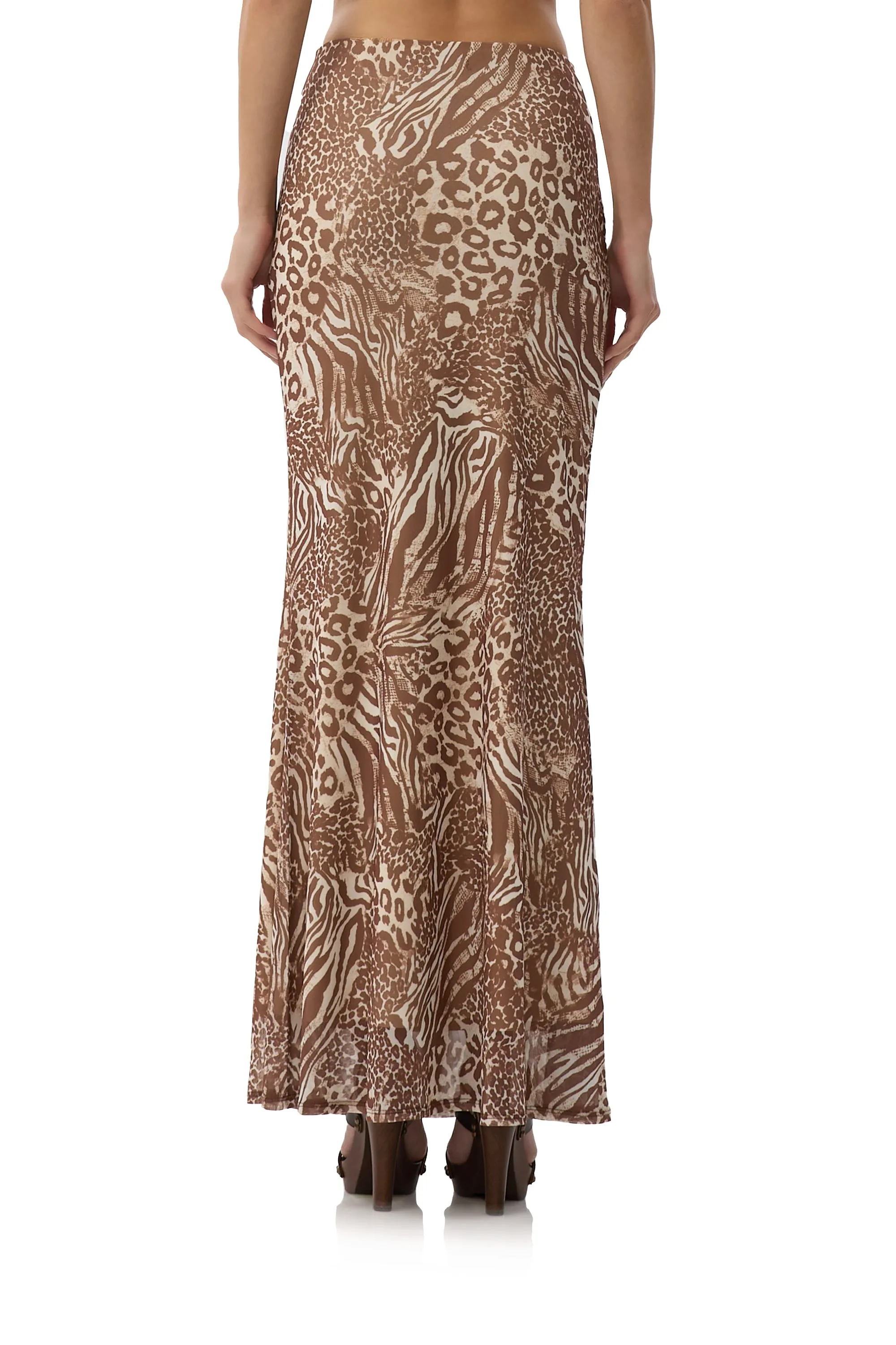 Tegan Maxi Skirt - Taupe Animal sold by AFRM product image thumbnail 5