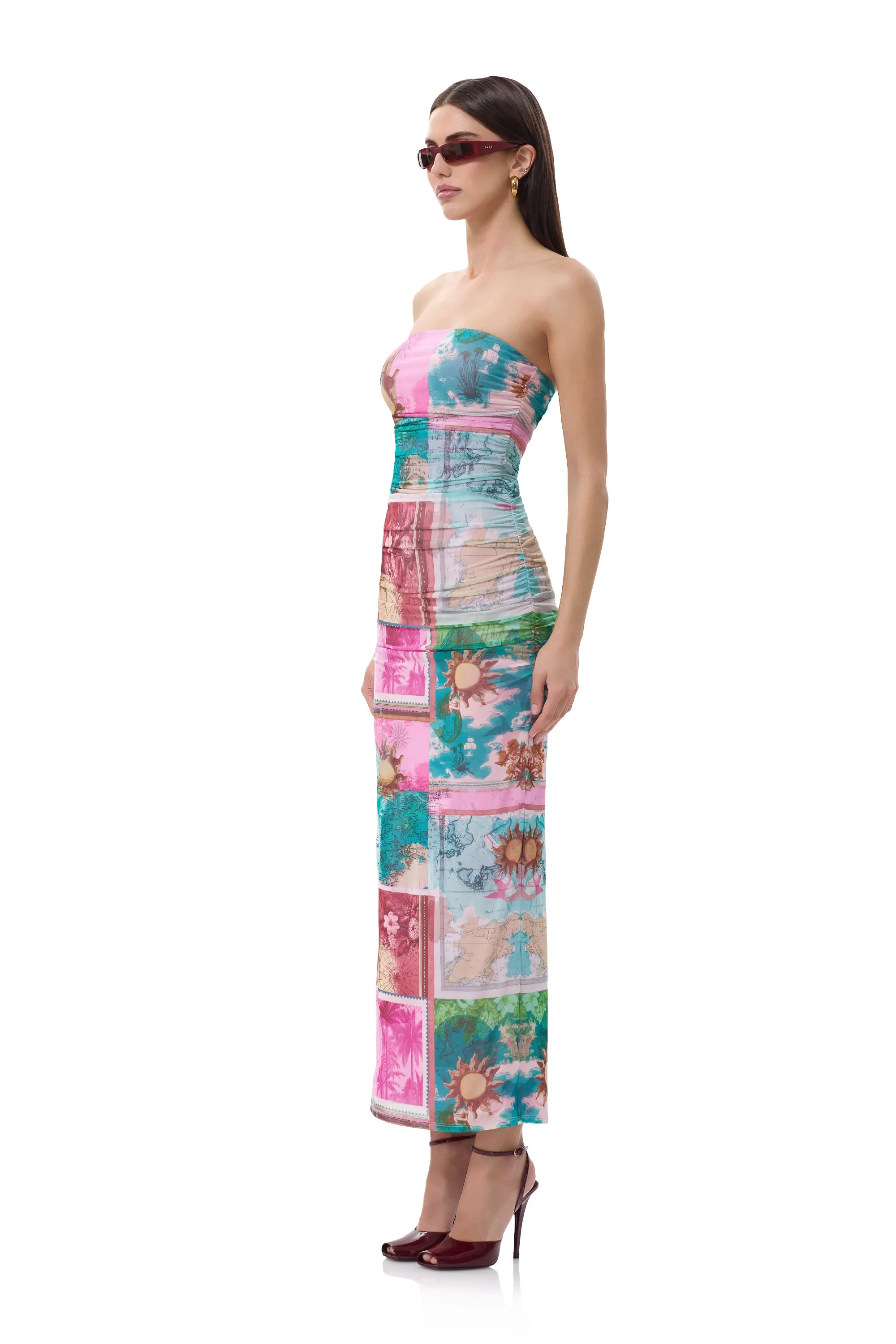 Marlo Dress - Tropic Postcard sold by AFRM product image thumbnail 3