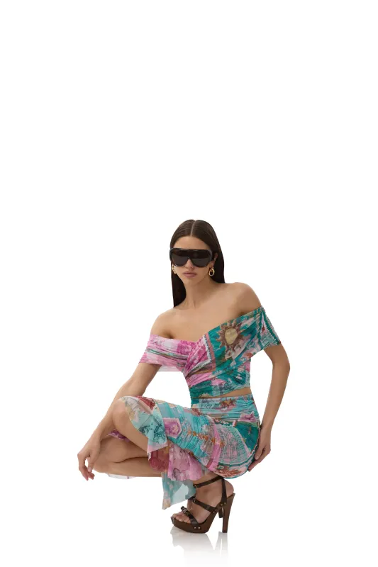 Fabiola Top - Tropic Postcard sold by AFRM