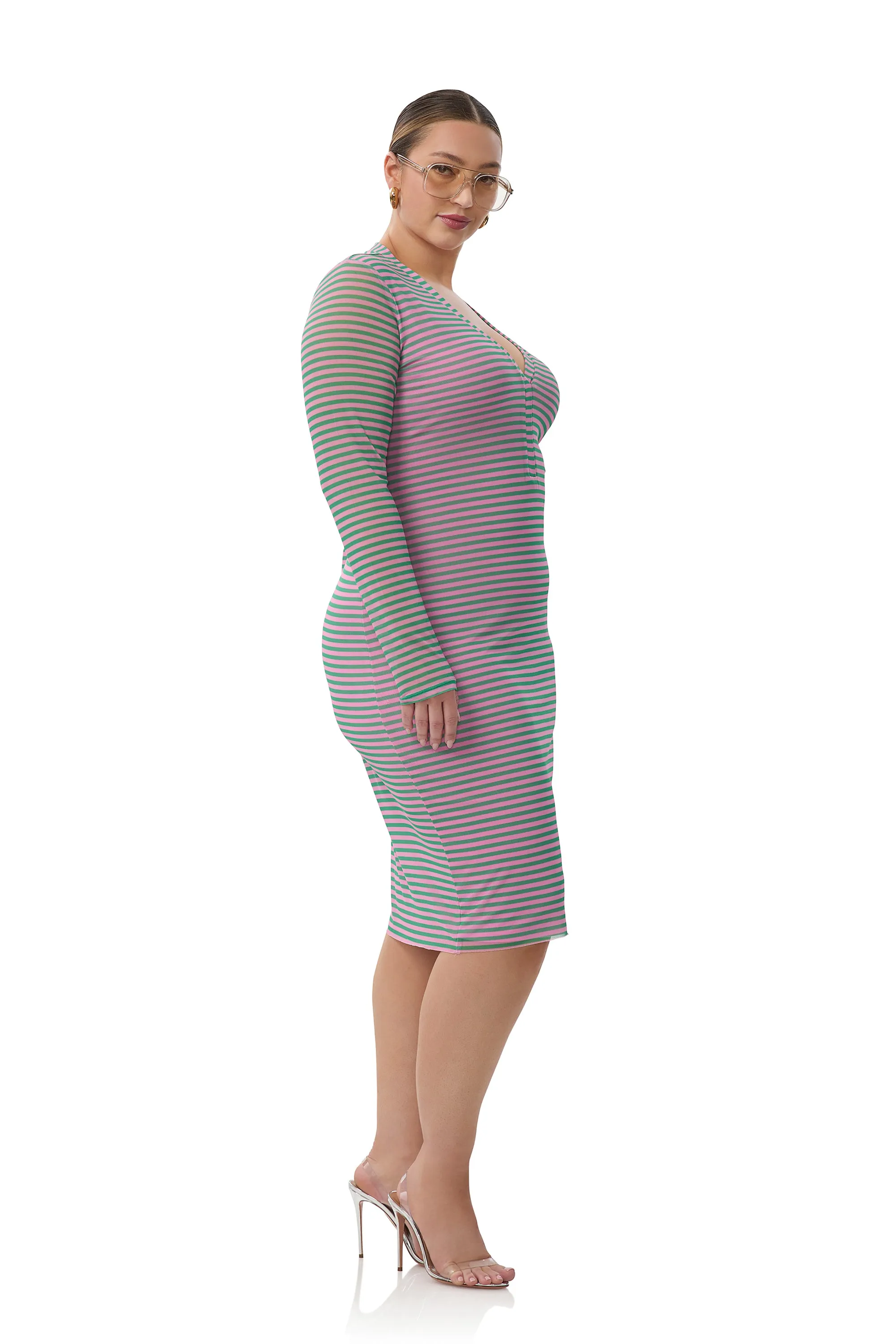 Diane Dress - Rose Stripe sold by AFRM product image thumbnail 4