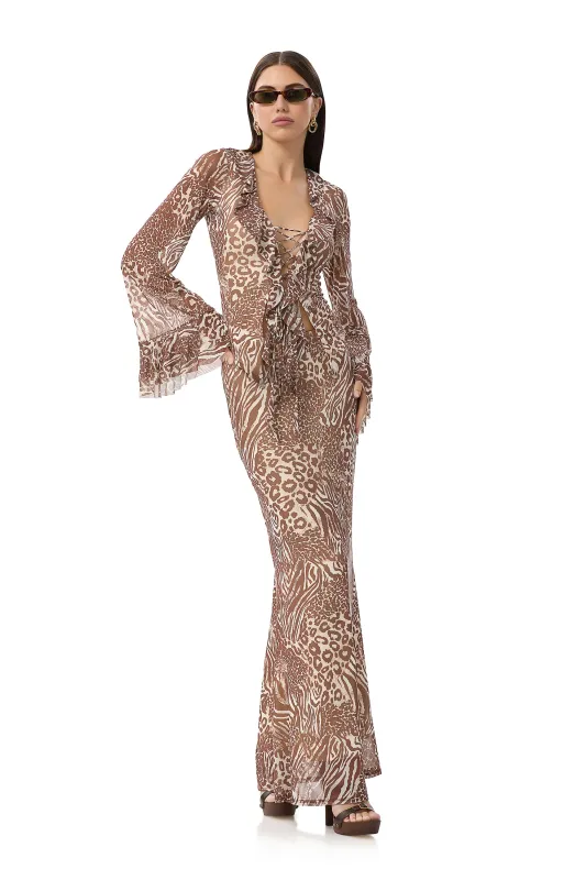 Cadence Top - Taupe Animal sold by AFRM