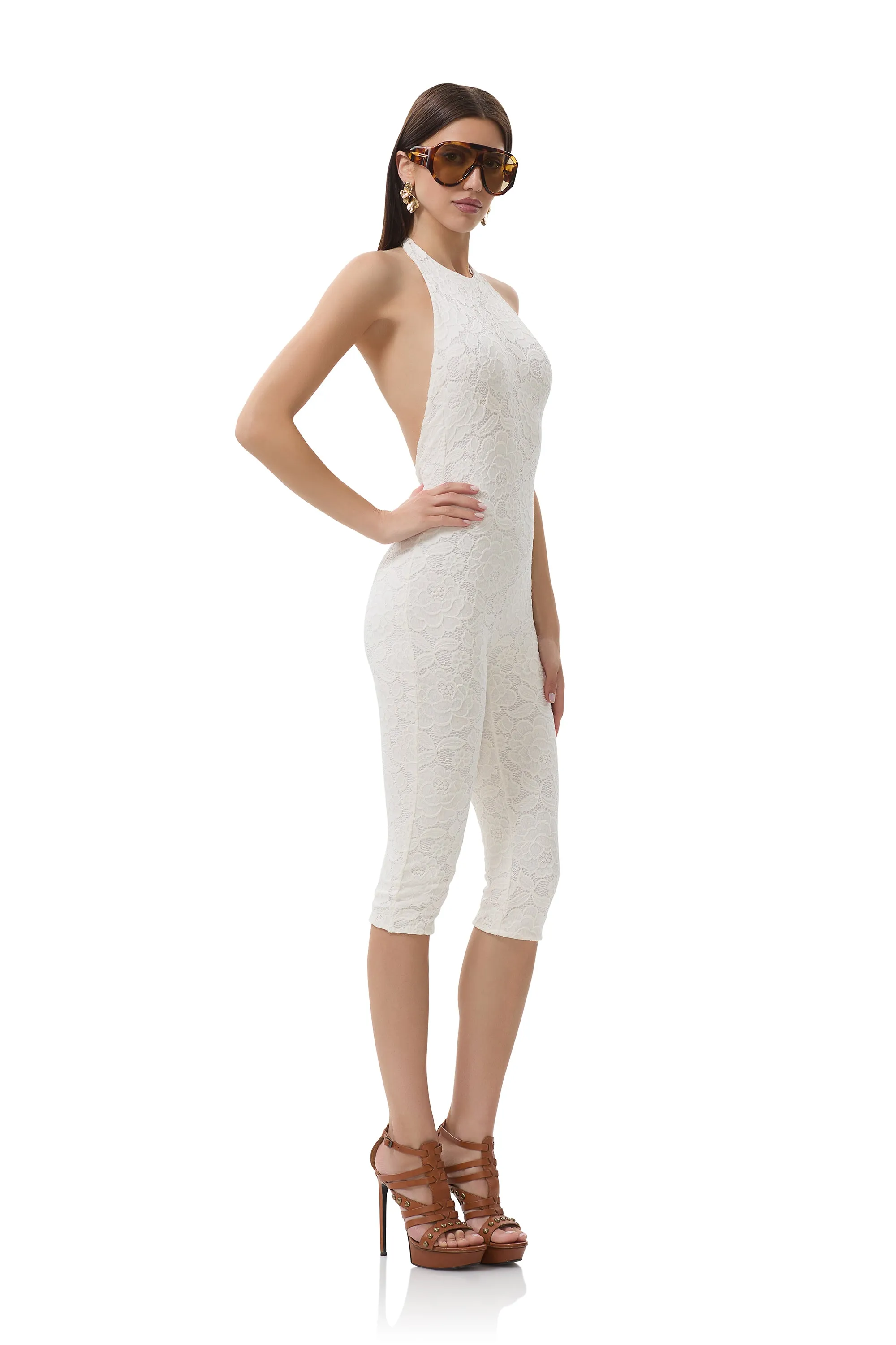 Lucia Crochet Lace Catsuit - Gardenia sold by AFRM product image thumbnail 5