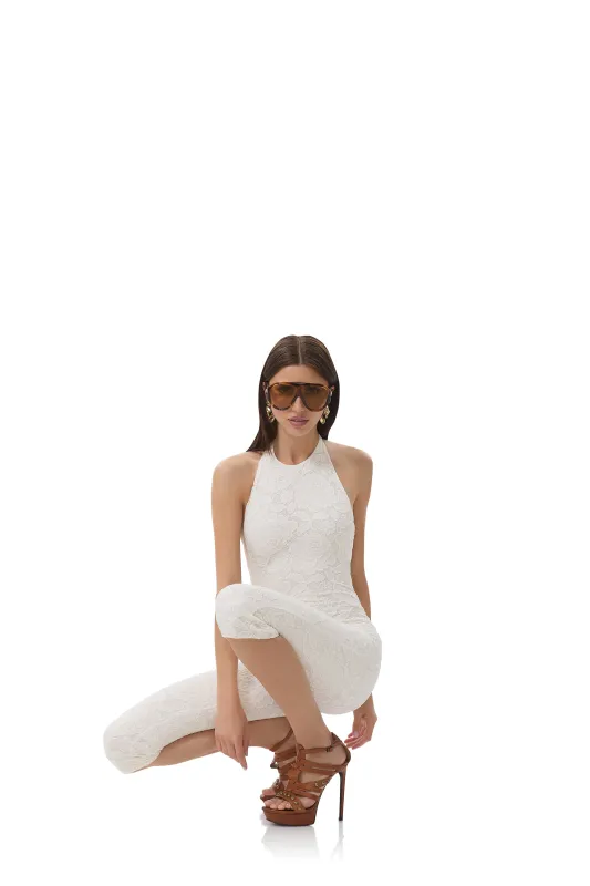 Lucia Crochet Lace Catsuit - Gardenia sold by AFRM