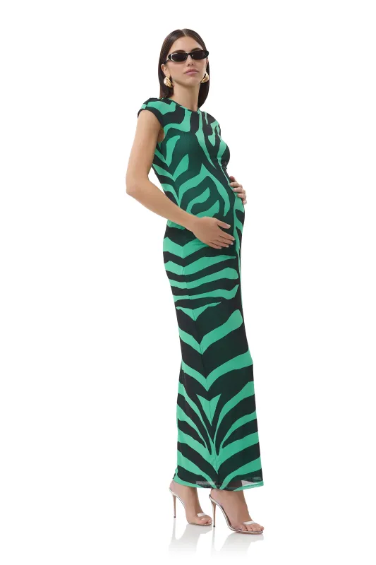 Cody Dress - Green Zebra sold by AFRM