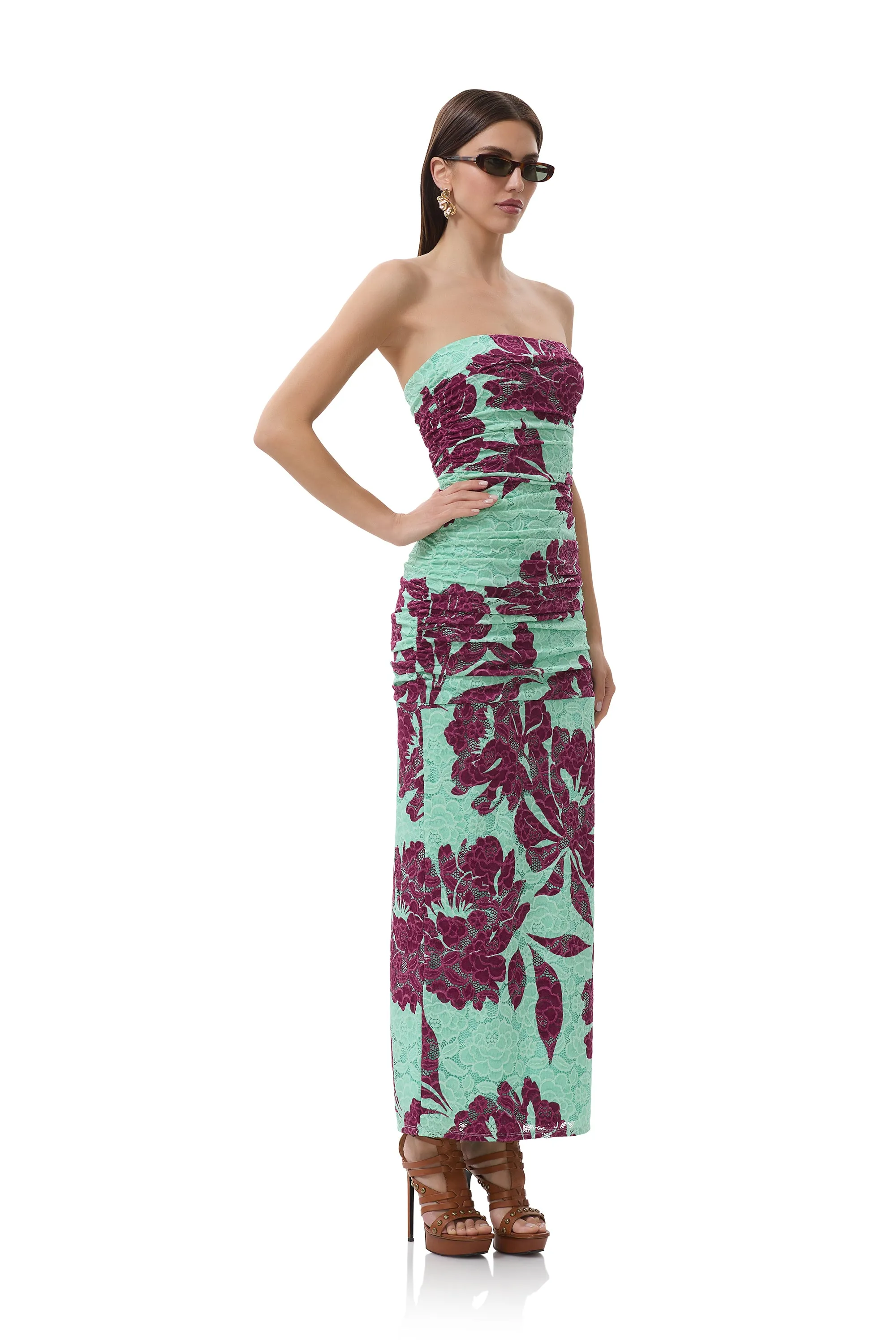 Marlo Dress - Aqua Tropical sold by AFRM product image thumbnail 3