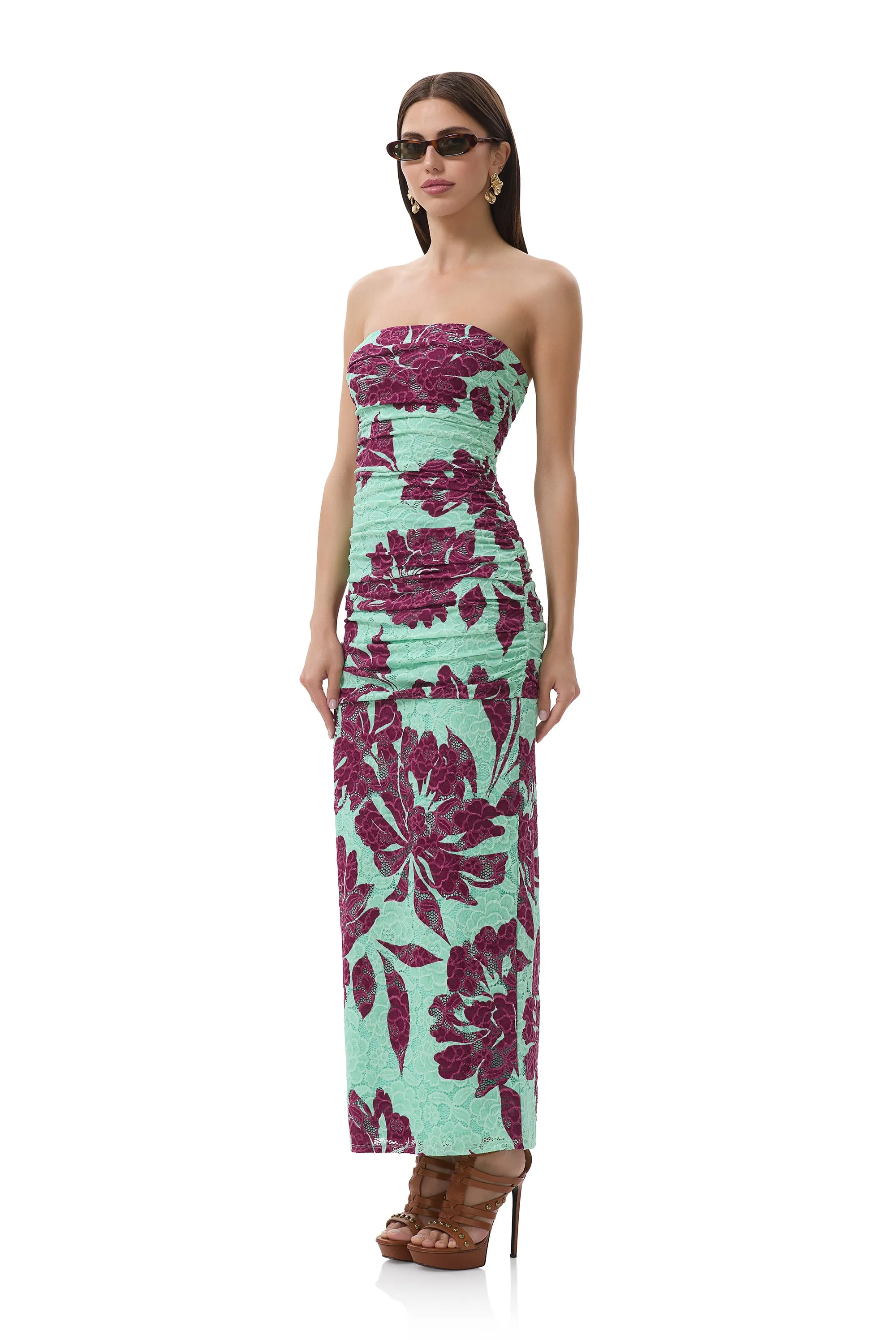 Marlo Dress - Aqua Tropical sold by AFRM product image thumbnail 5