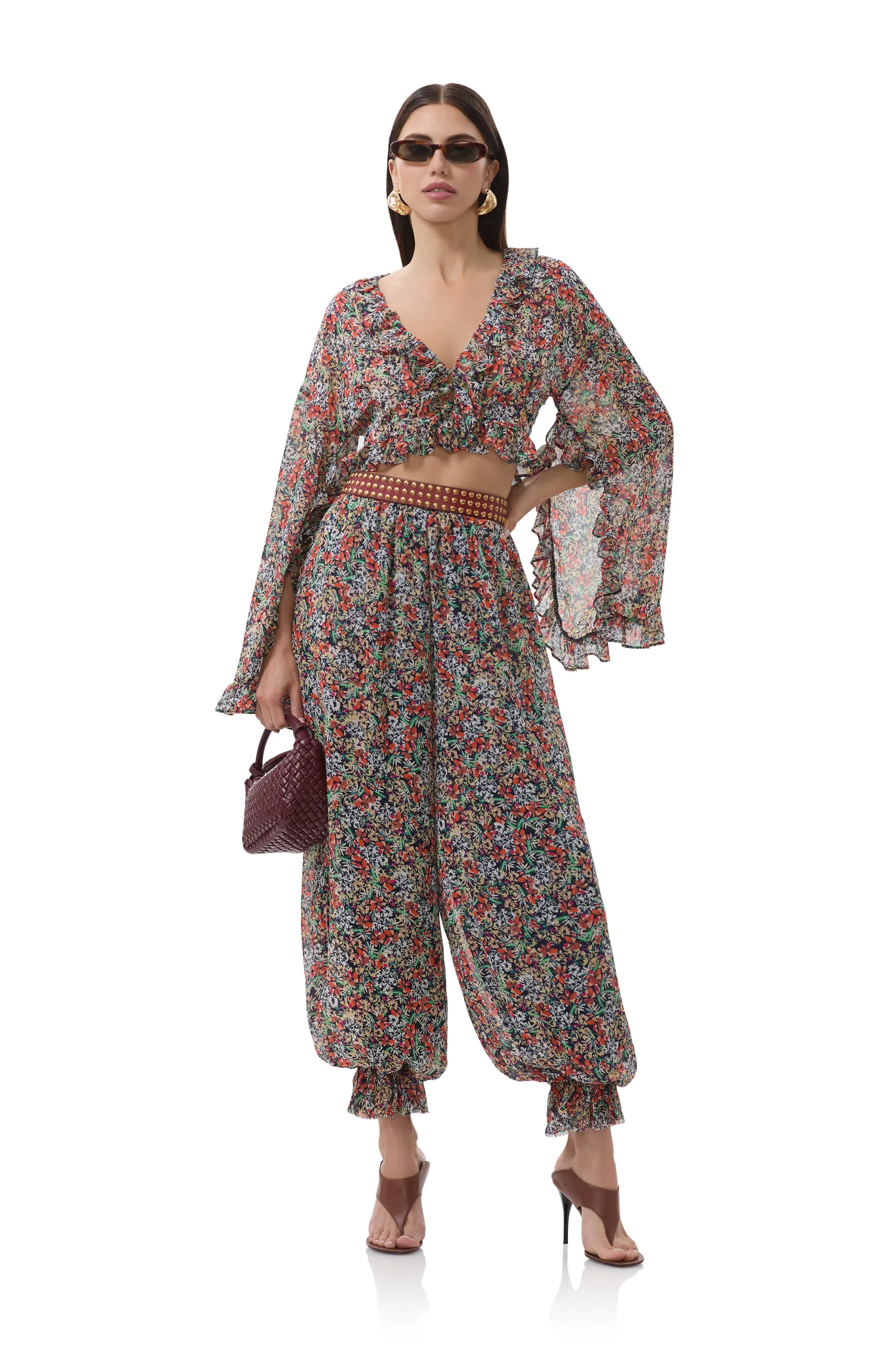 James Pant - Navy Ditsy sold by AFRM