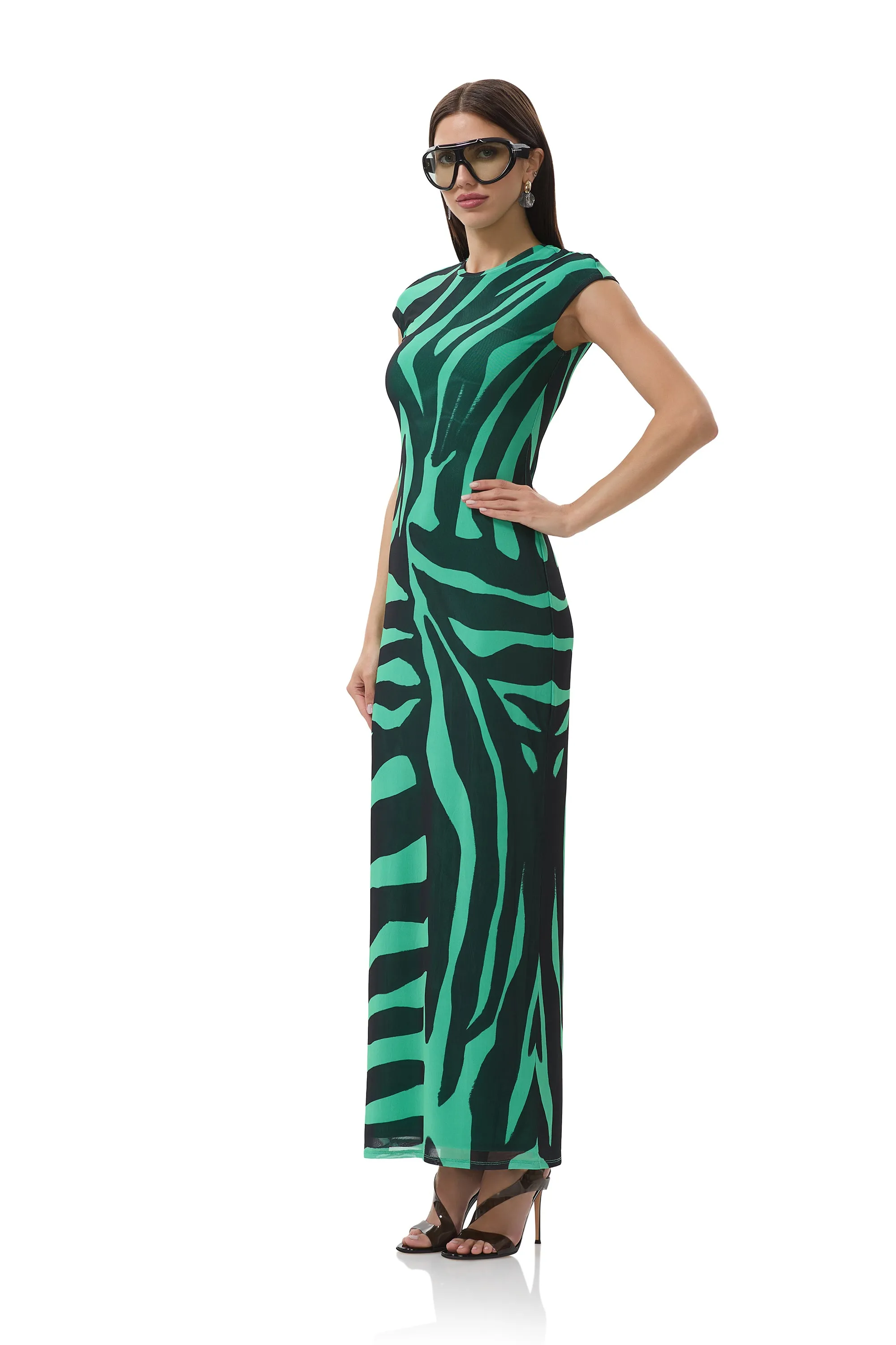 Cody Dress - Green Zebra sold by AFRM product image thumbnail 3