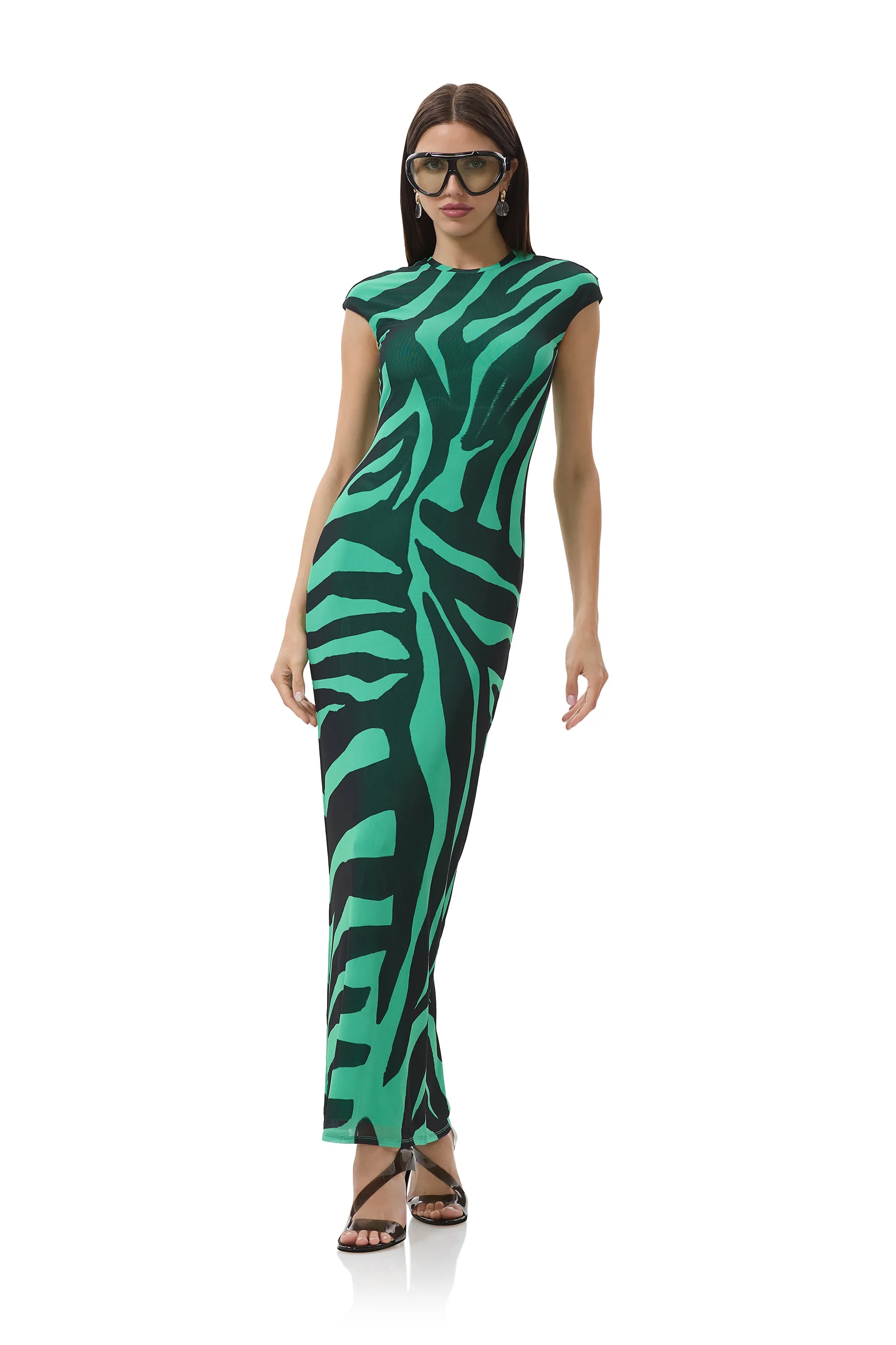 Cody Dress - Green Zebra sold by AFRM